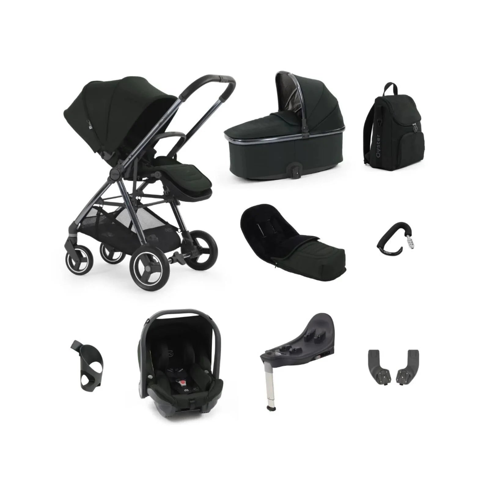 Oyster Gravity+ Stroller 9 pcs Bundle - Black Olive Black Olive - ebebek - Christmas