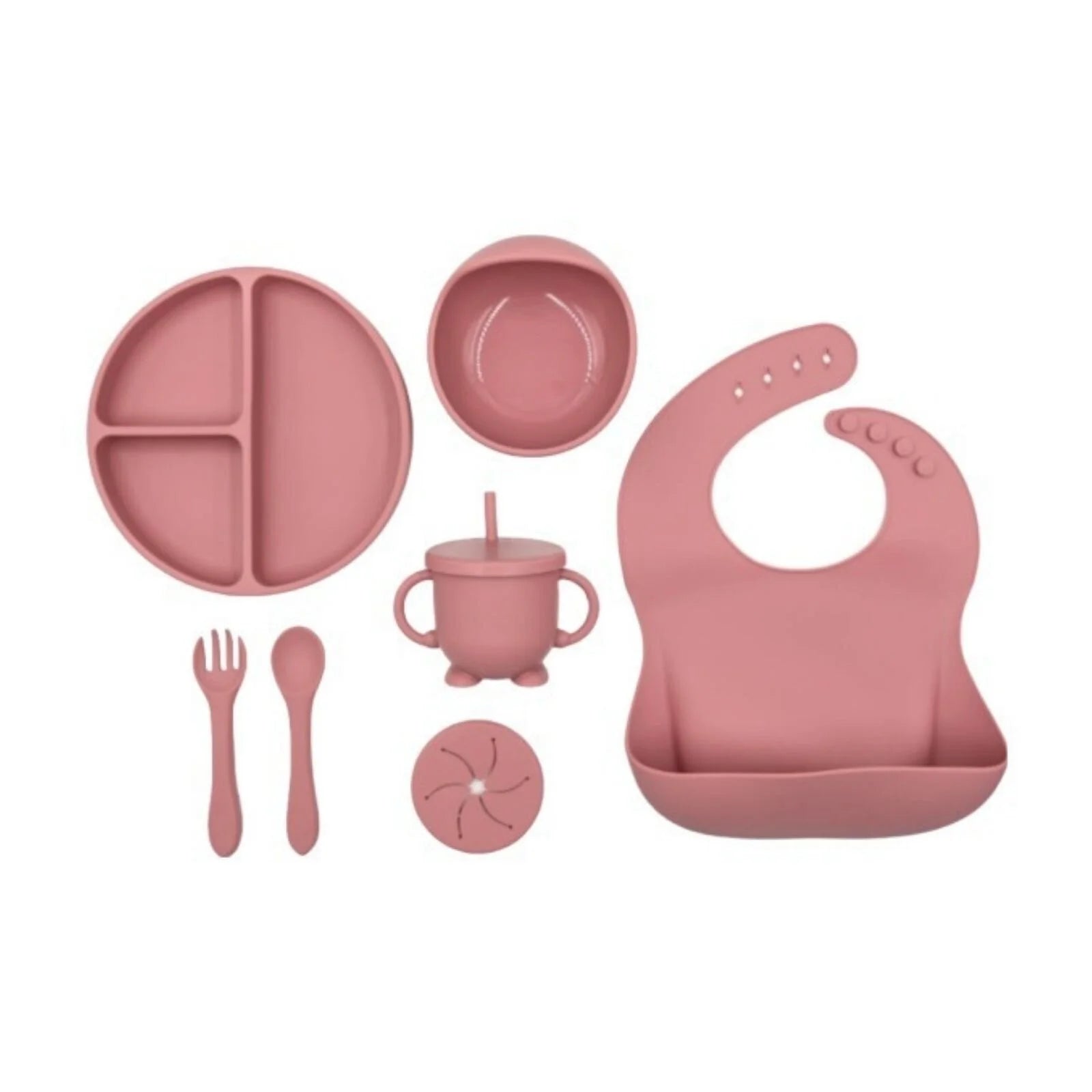 BLW Essentials Silicone Feeding Set - Dusty Rose - ebebek - Black Friday