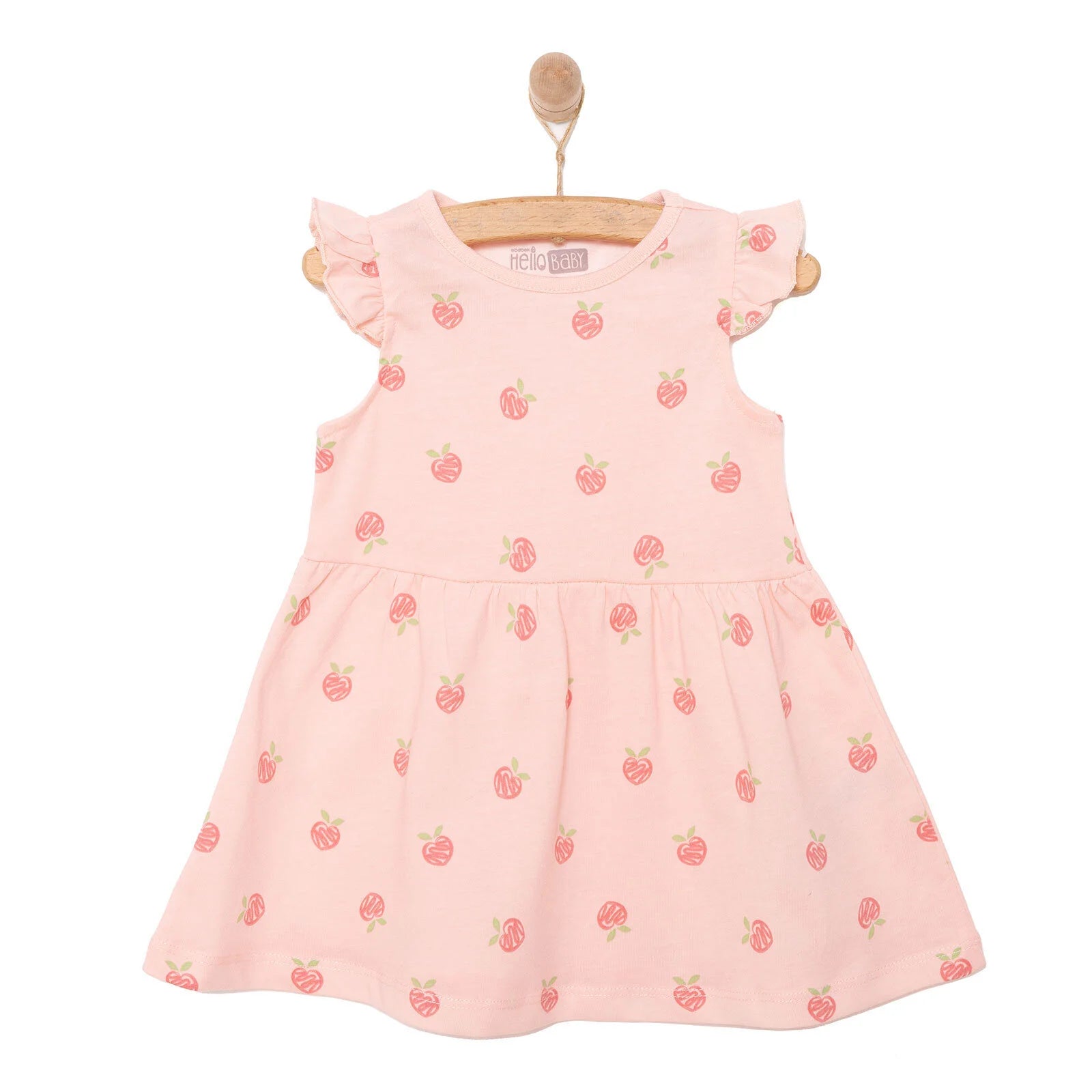 HelloBaby Basic Girl Peach Patterbed PriNnted Dress - Light Pink - ebebek - Black Friday