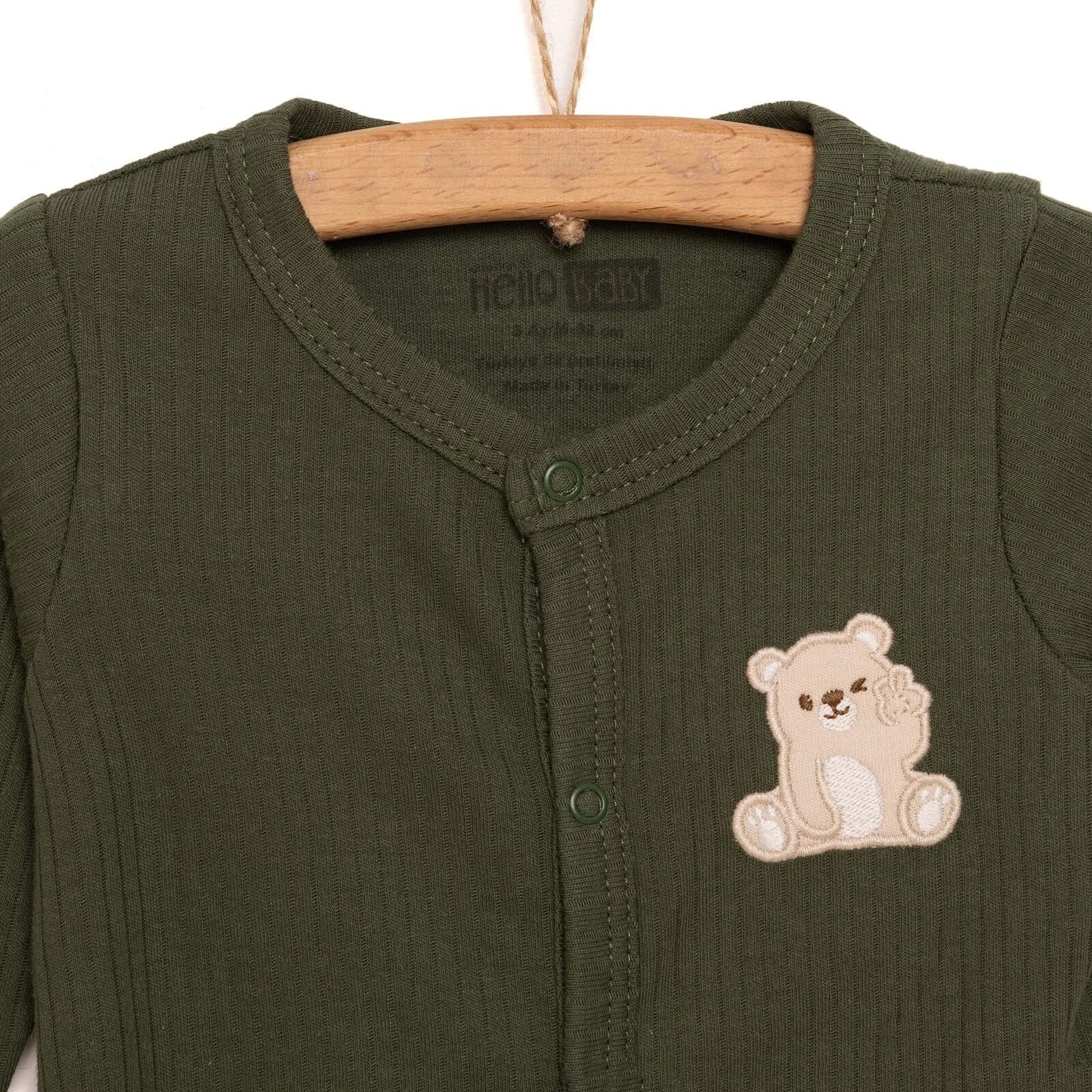 HelloBaby Newborn Boy Footed Jumpsuit - Dark Green - ebebek - Black Friday