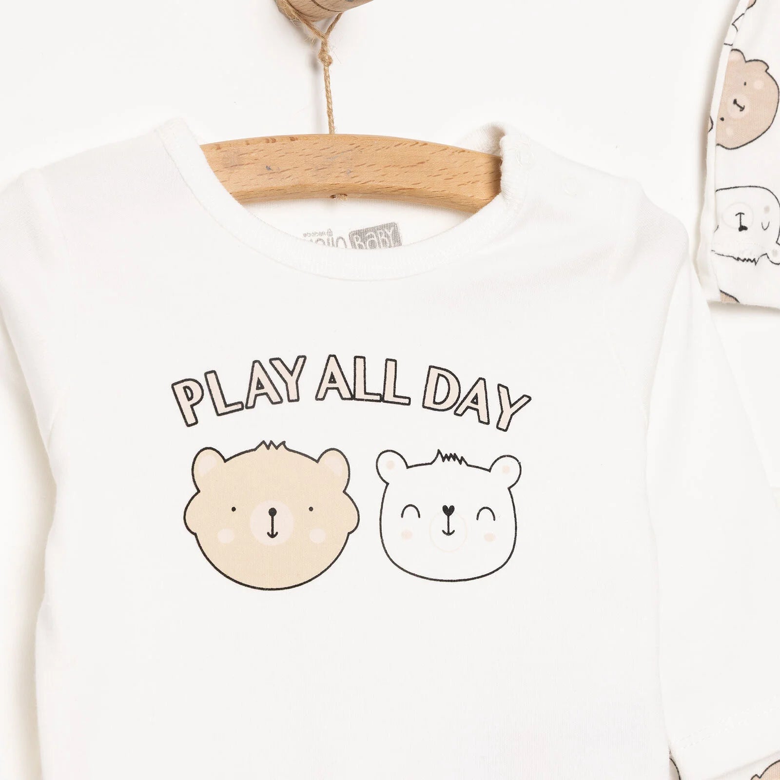 HelloBaby Boy Body - Footed Bottom - Hat - Ecru - ebebek - Black Friday