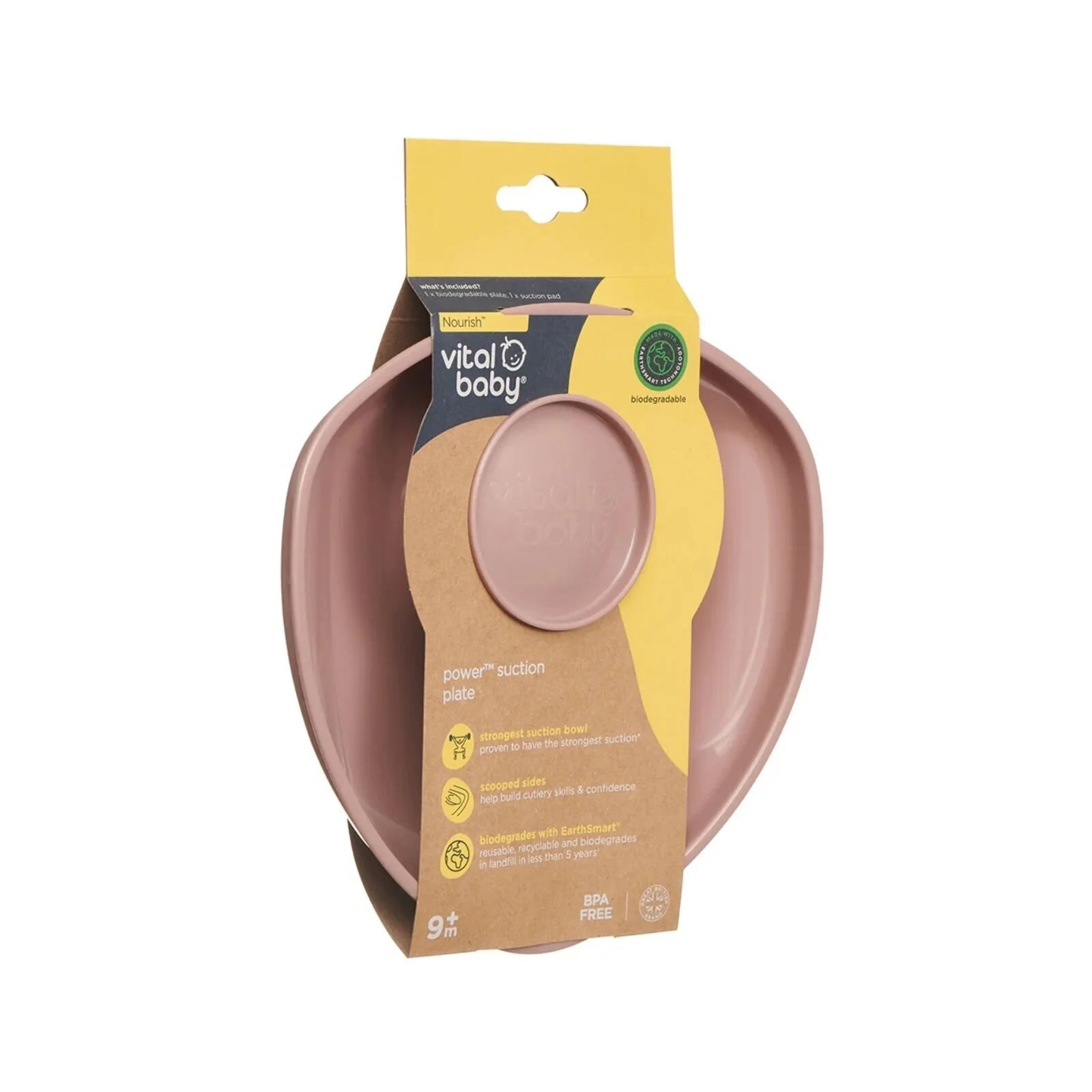 Vital Baby Nourish Power Suction Plate - Natural Berry - ebebek - Black Friday