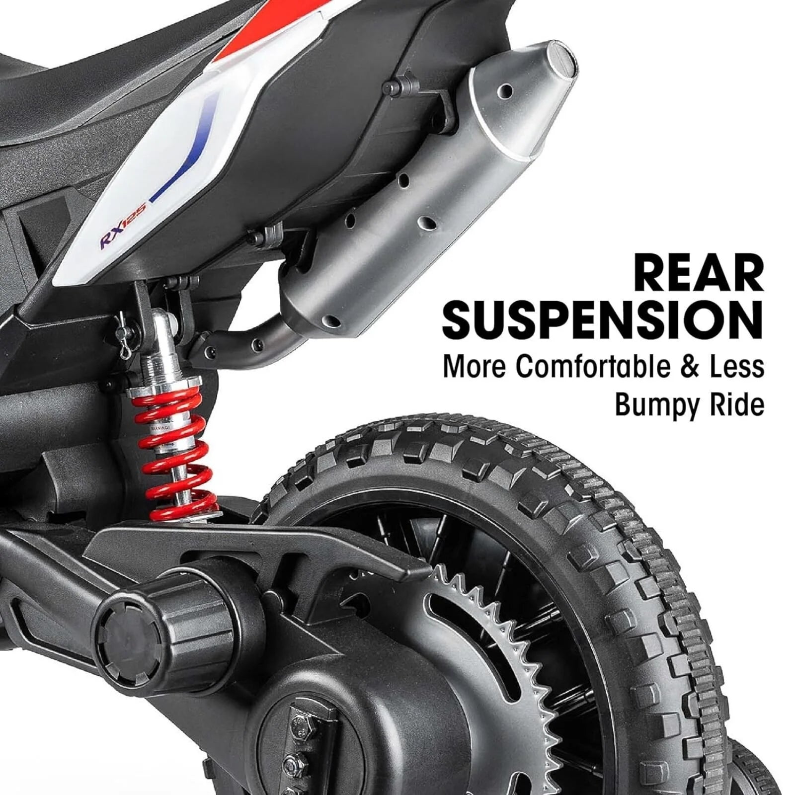 Xootz Aprilia 12V Electric Motorbike Ride On with Lithium Battery - White - ebebek - Black Friday