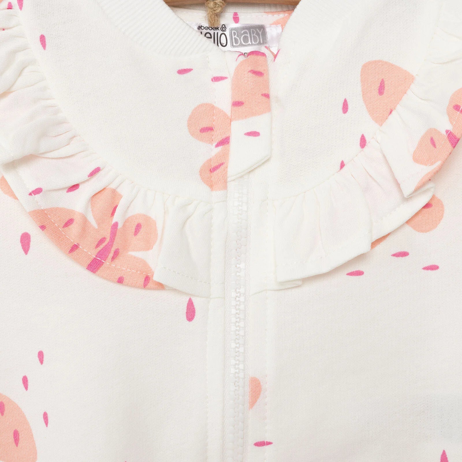 HelloBaby Basic Baby Girl Zippered Joggers - Ecru - ebebek - Black Friday