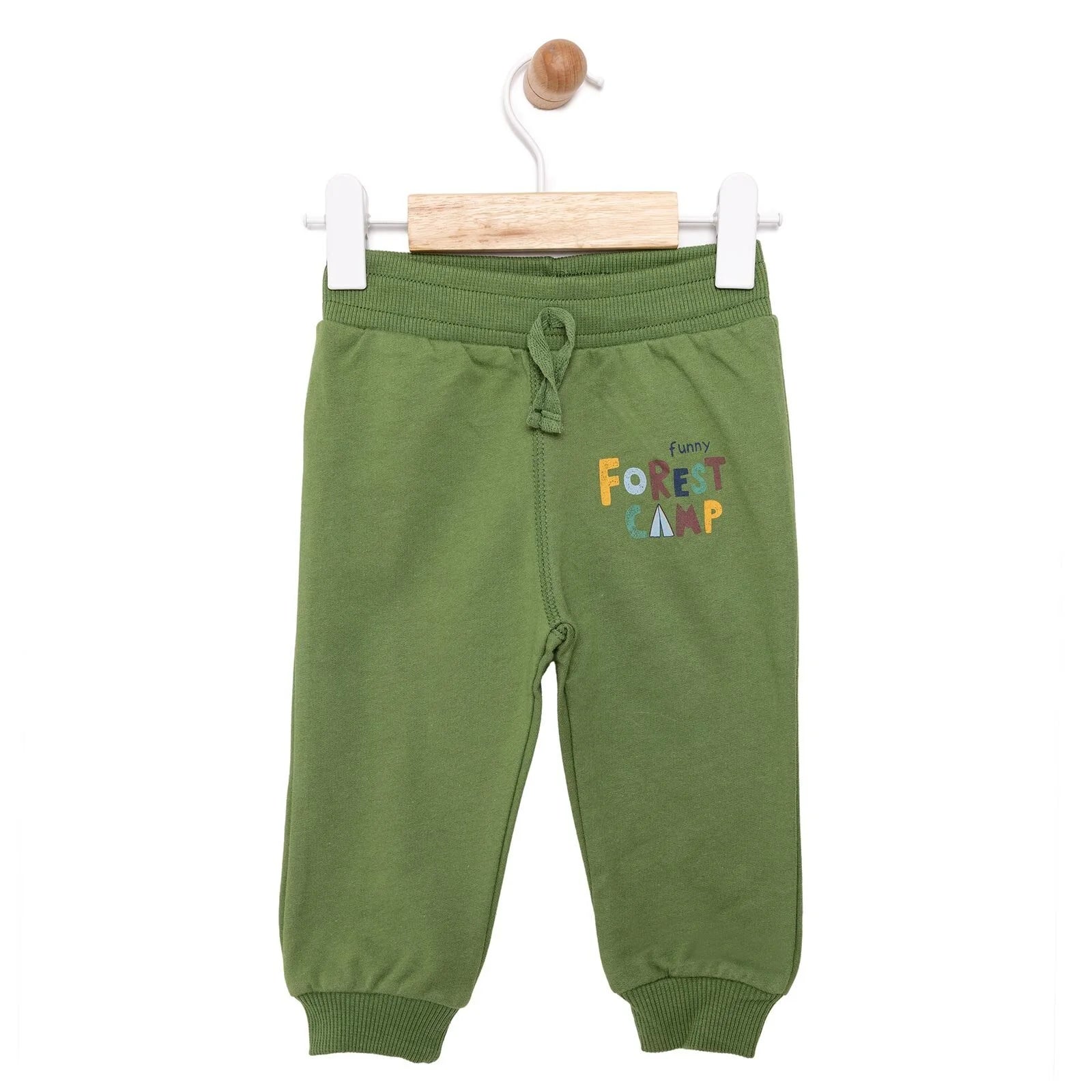HelloBaby Basic Camp Written Low Raised Joggers - Green - ebebek - Black Friday