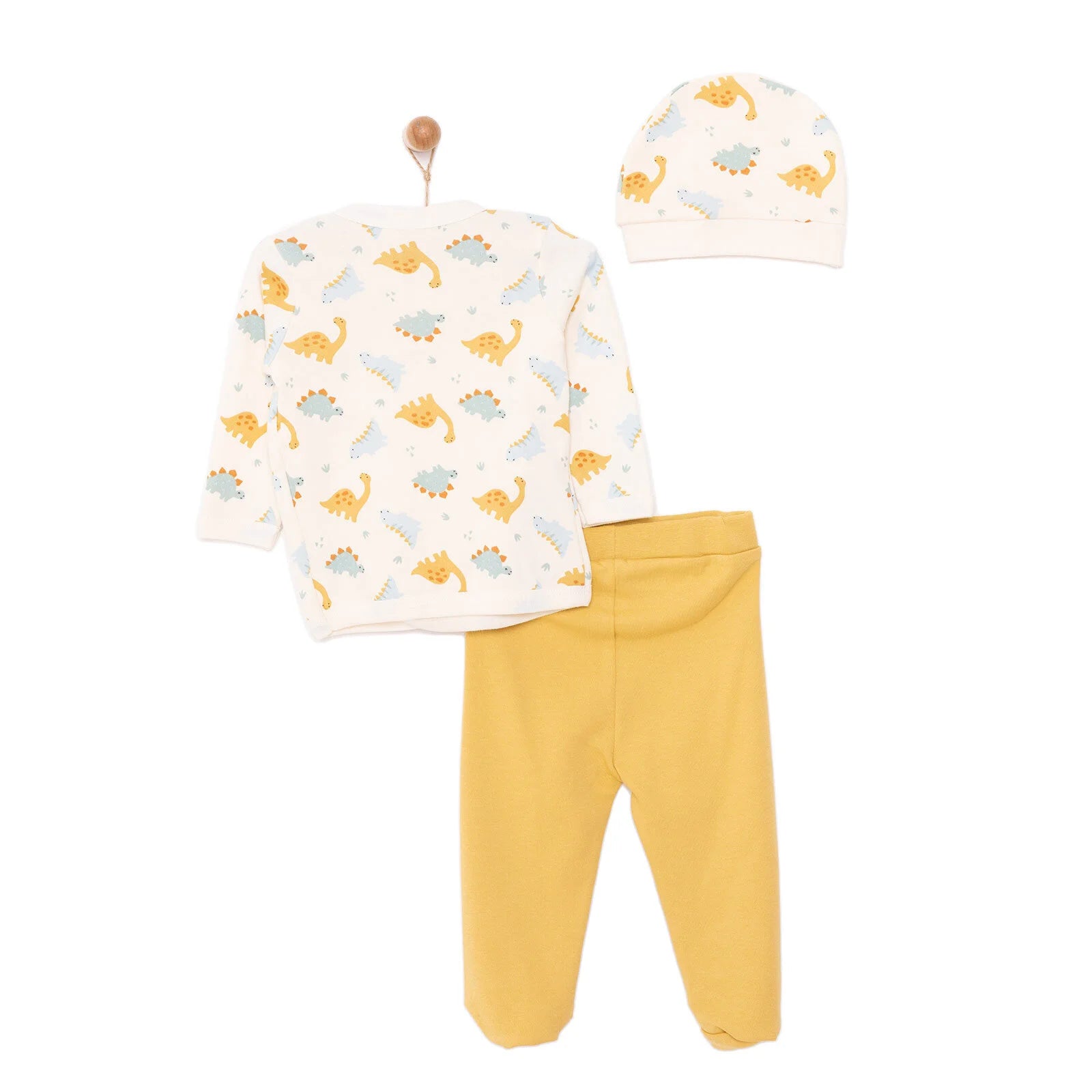 HelloBaby Newborn Baby Top - Hat - Footed Bottom - Ecru - ebebek - Black Friday