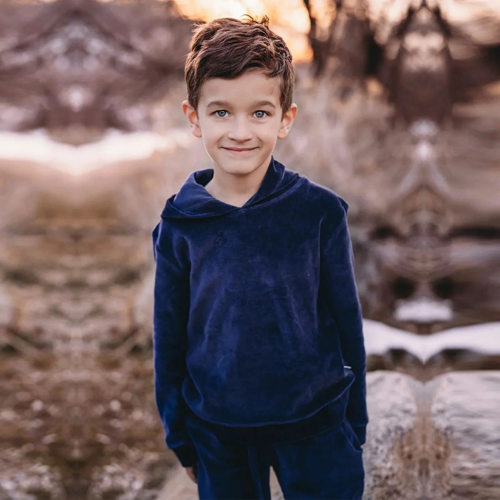 Antebies Deep Navy Velvet Set - ebebek - Black Friday