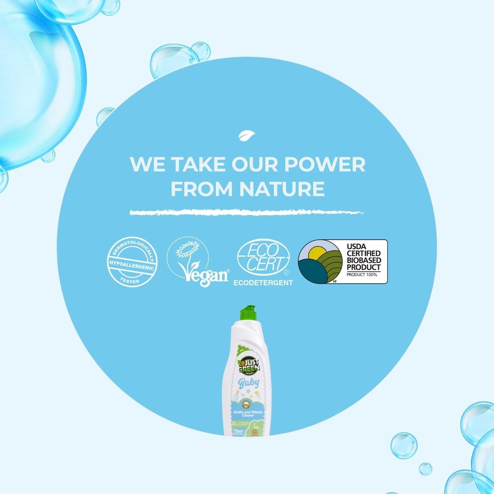 Just Green Organic Baby Bottle & Nipple Cleaner 750ml - ebebek - Black Friday