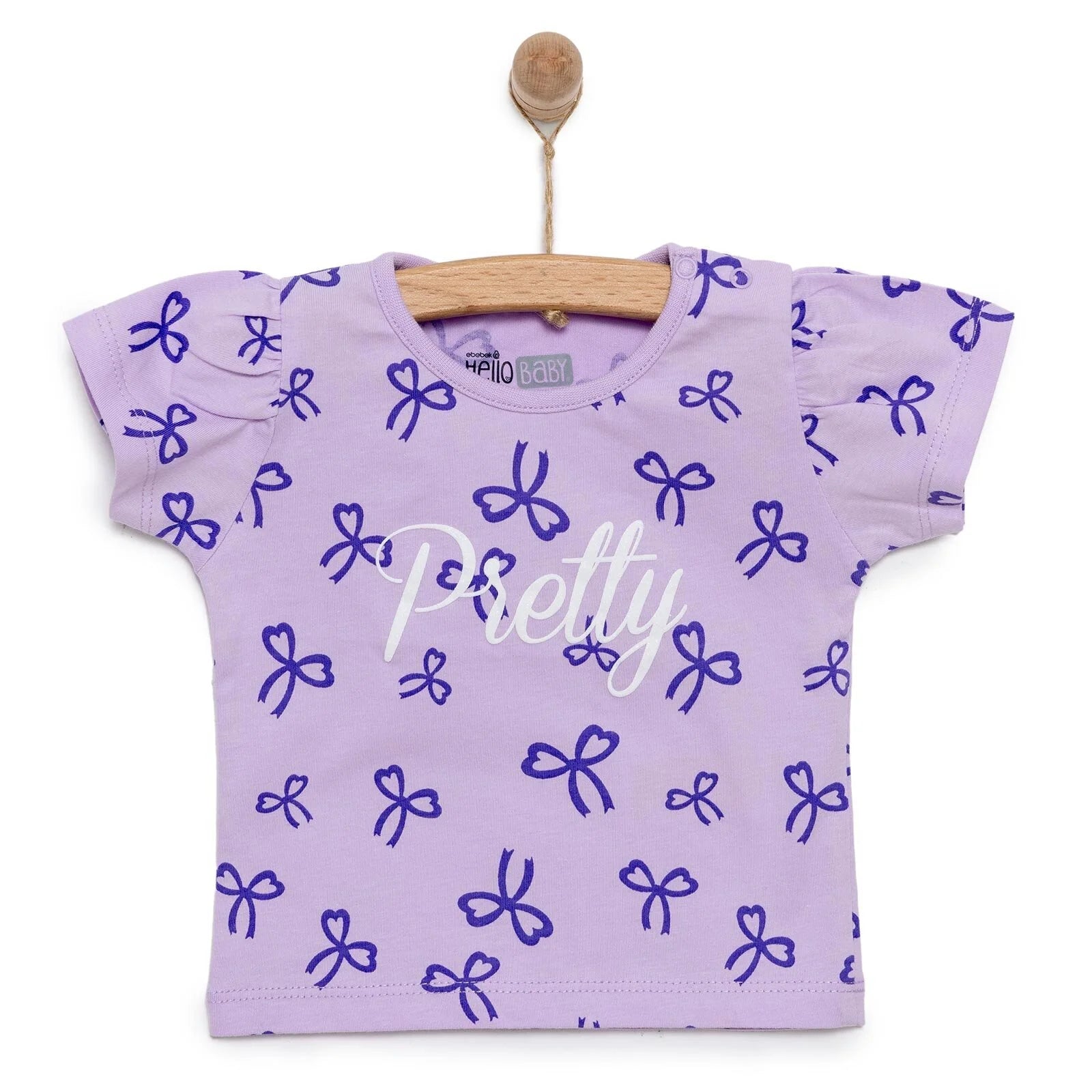 HelloBaby Basic Girl Ribbons Patterned Tshirt - Printed - ebebek - Black Friday