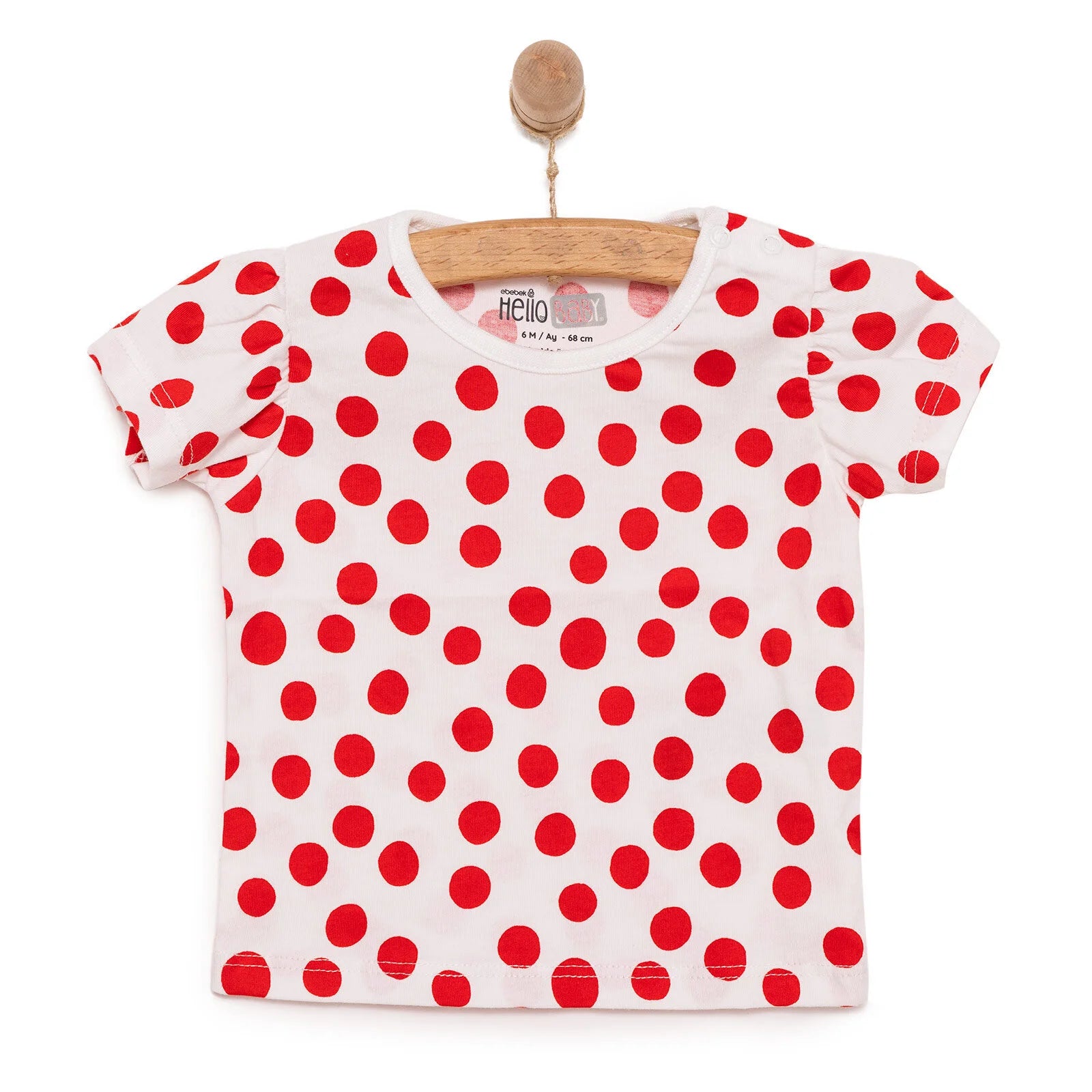 HelloBaby Basic Girl Polka Dot Patterned Tshirt - Red - ebebek - Black Friday