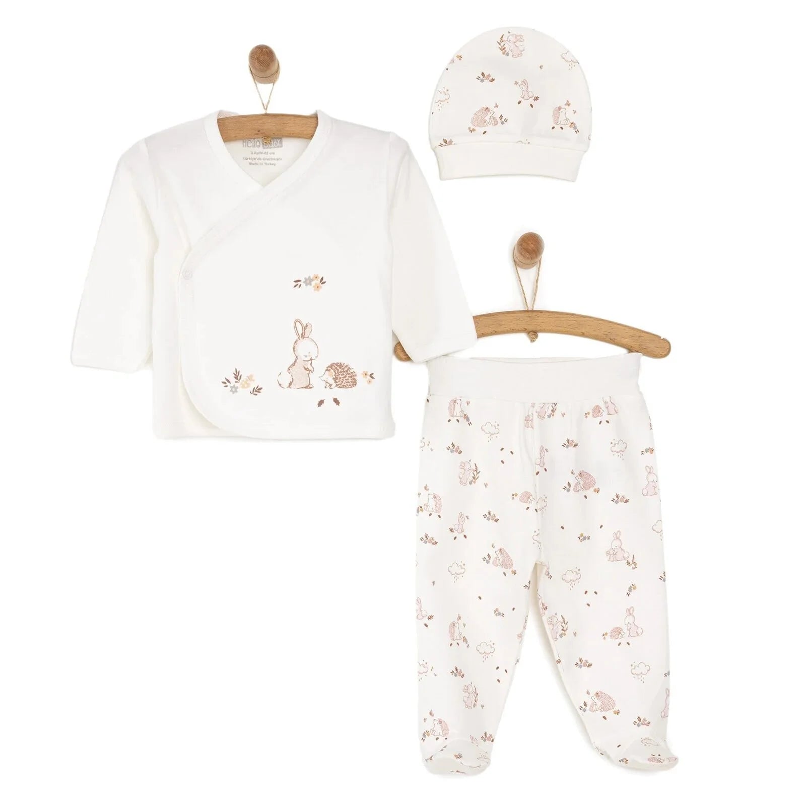 HelloBaby Newborn Baby Girl 3 Pcs Set - Ecru - ebebek - Black Friday