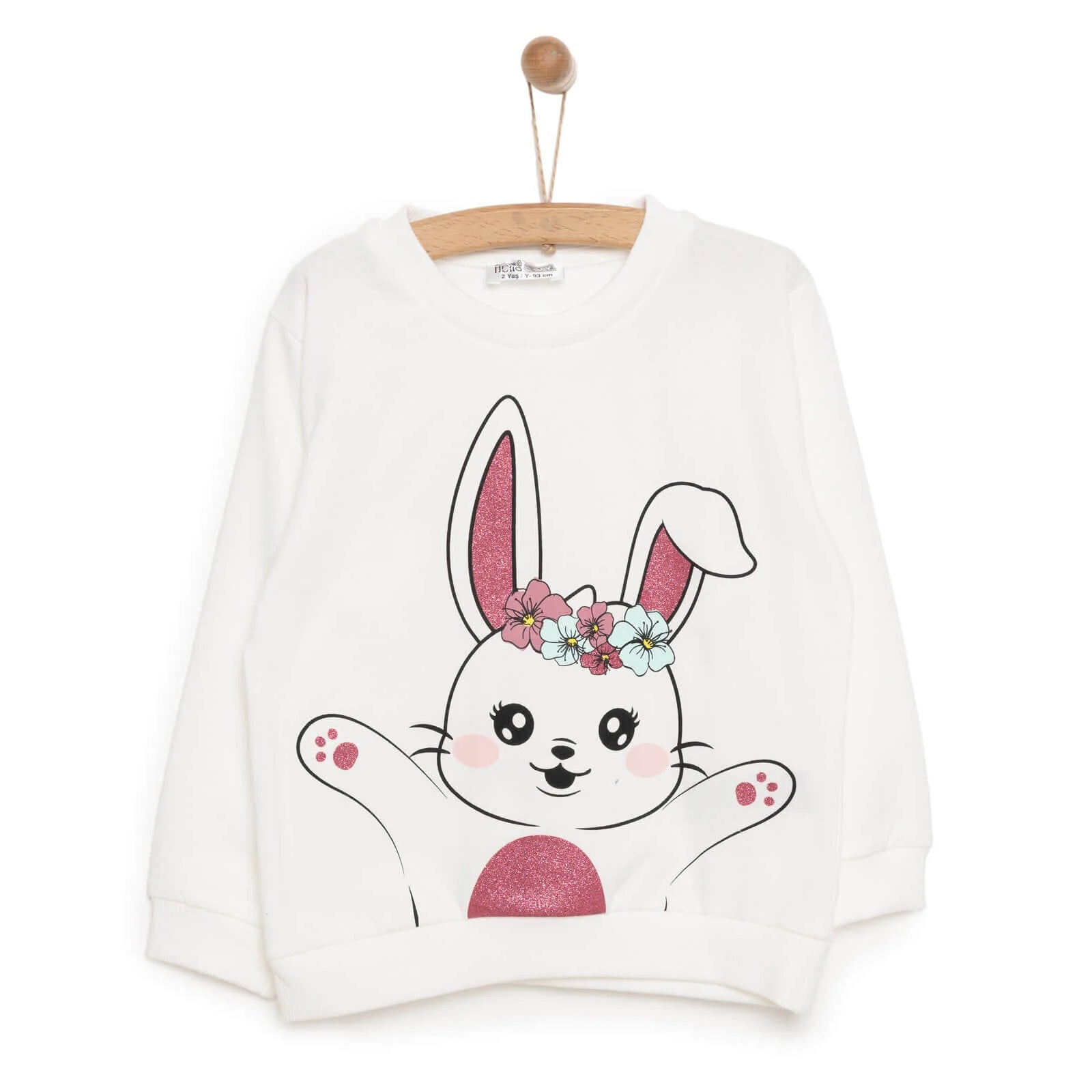 HelloBaby Baby Girl Rabbit Printed Sweatshirt - Ecru - ebebek - Black Friday