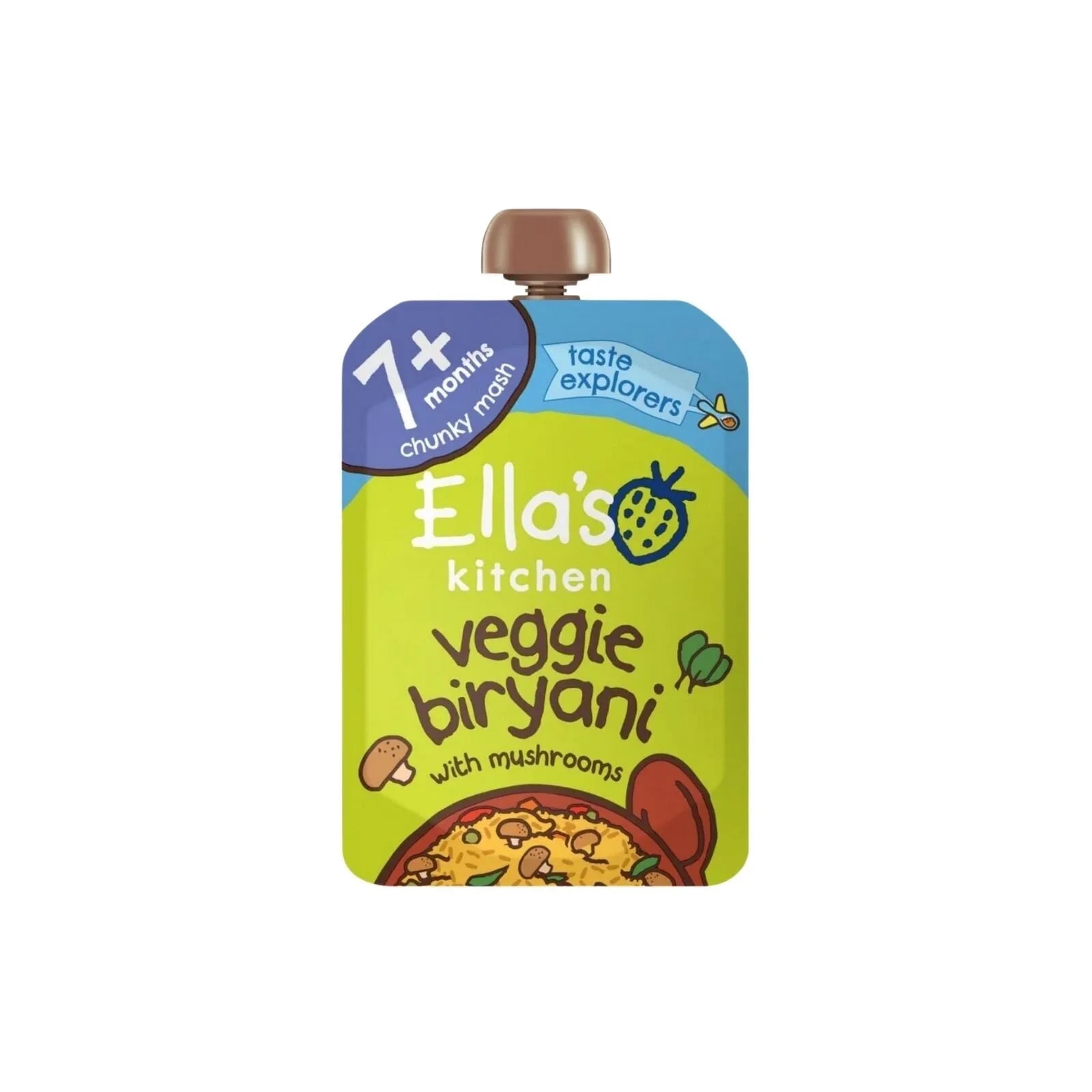 Ella's Kitchen Veggie Biryani with Mushrooms Baby Food Pouch 7+ months 130g - ebebek - Black Friday