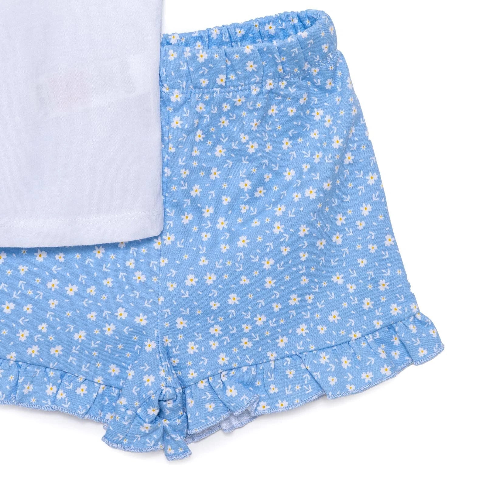 HelloBaby Girl Heart & Flower Patterned Short & T-shirt - Light Blue - ebebek - Black Friday