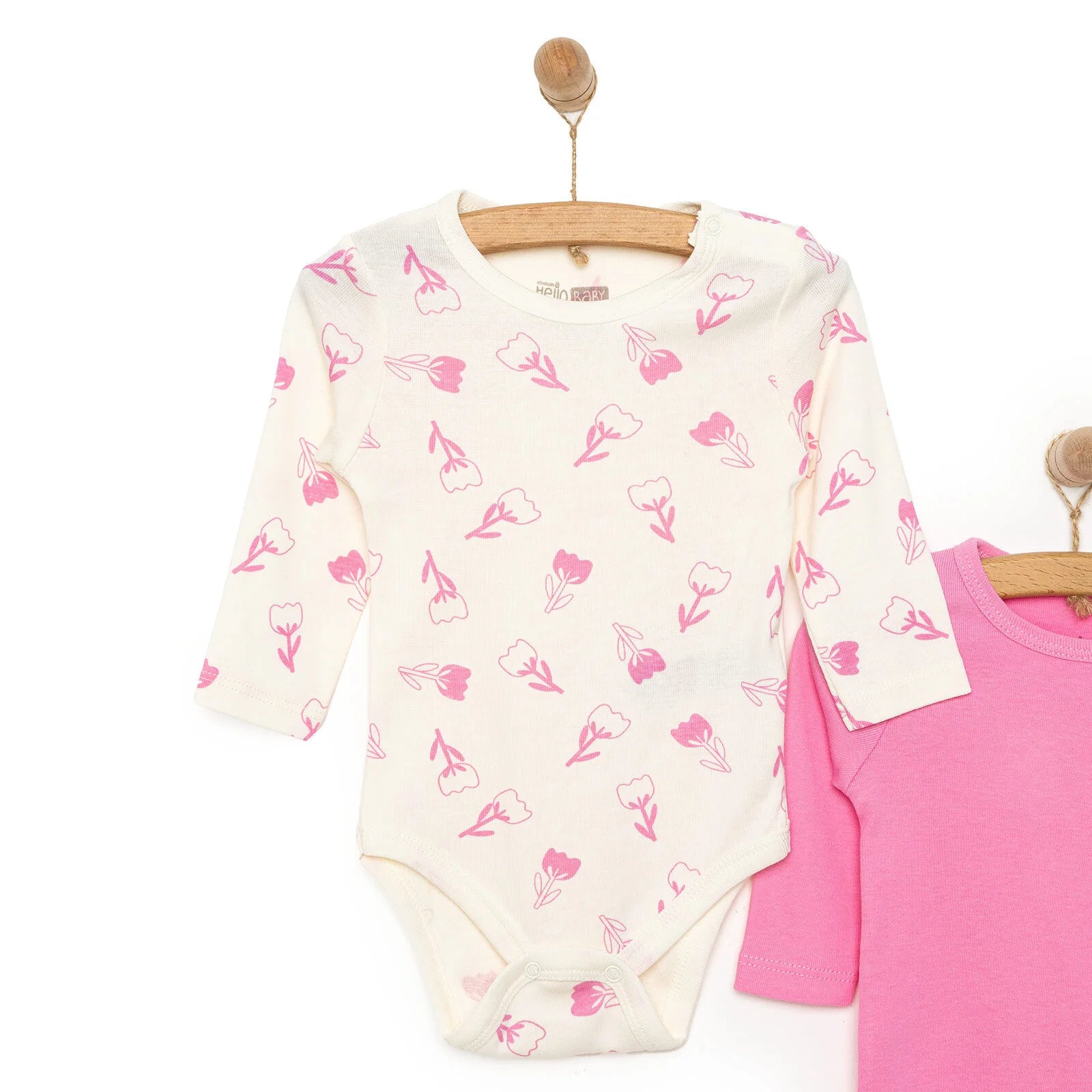 HelloBaby Baby Girl Long Sleeve Bodysuit 2pcs - Pink - ebebek - Black Friday