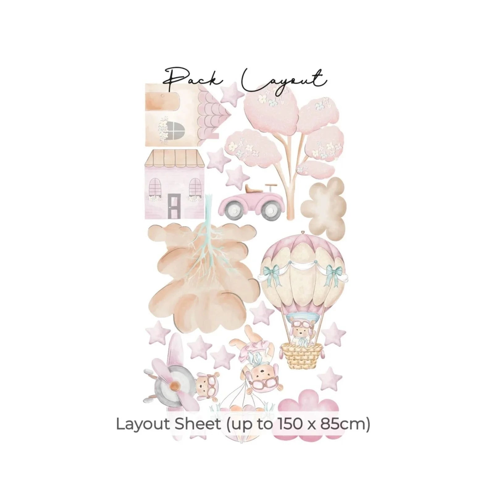 Live Vida Tilly Bear Adventures Large Wall Stickers - ebebek - Black Friday