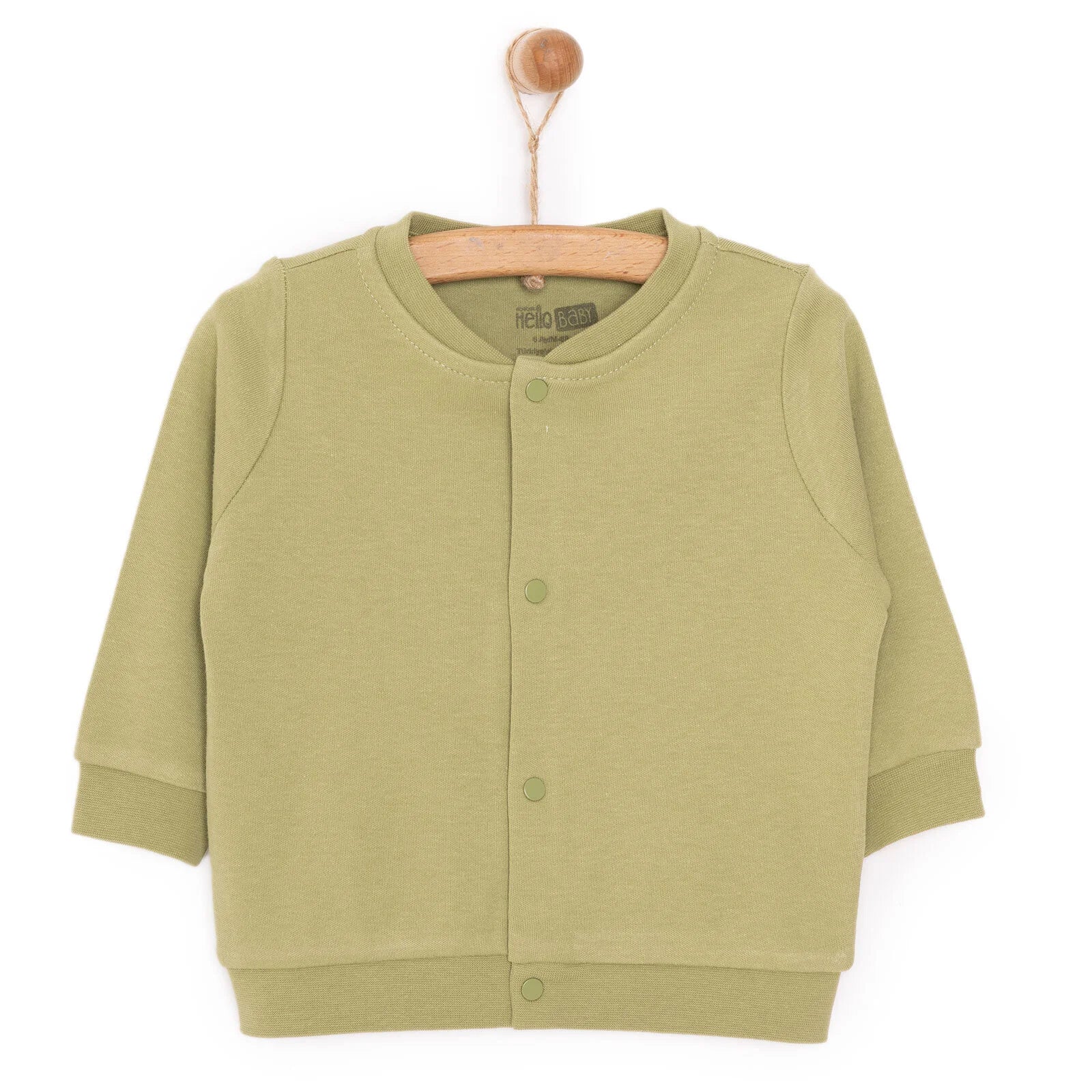 HelloBaby Basic Ribbed Cardigan - Khaki - ebebek - Black Friday