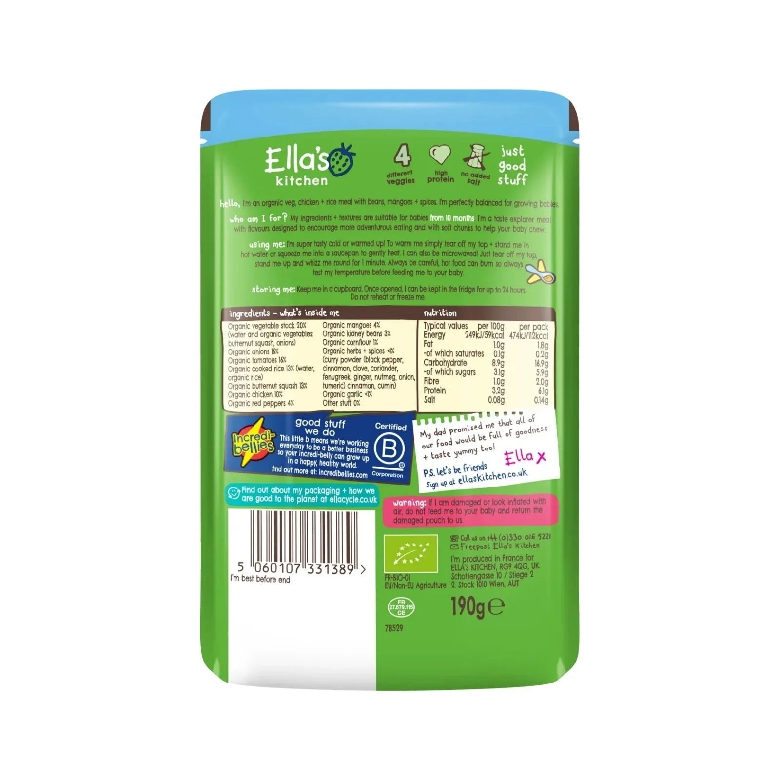 Ella's Kitchen Organic Caribbean Chicken Baby Food Pouch 10+ months 190g - ebebek - Black Friday