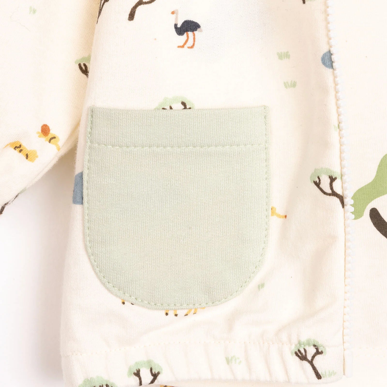 Bebetto Newborn Baby Boy Safari Hooded Cardigan - Sweatshirt - Footless Bottom - Multicolour - ebebek - Black Friday