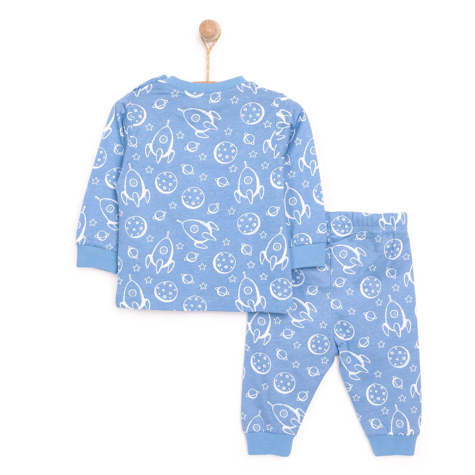 HelloBaby Boy Long Sleeve Pyjamas Set - Blue - ebebek - Black Friday
