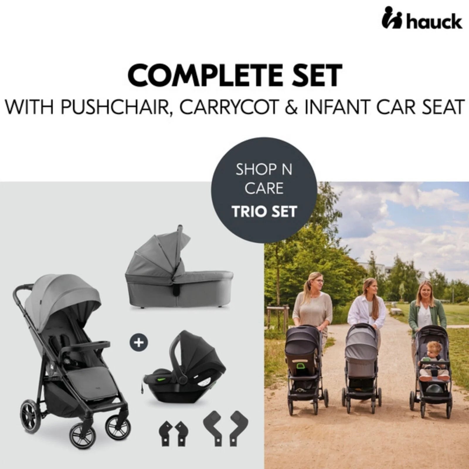 Hauck Shop N Care Trio Set - Grey - ebebek - Black Friday
