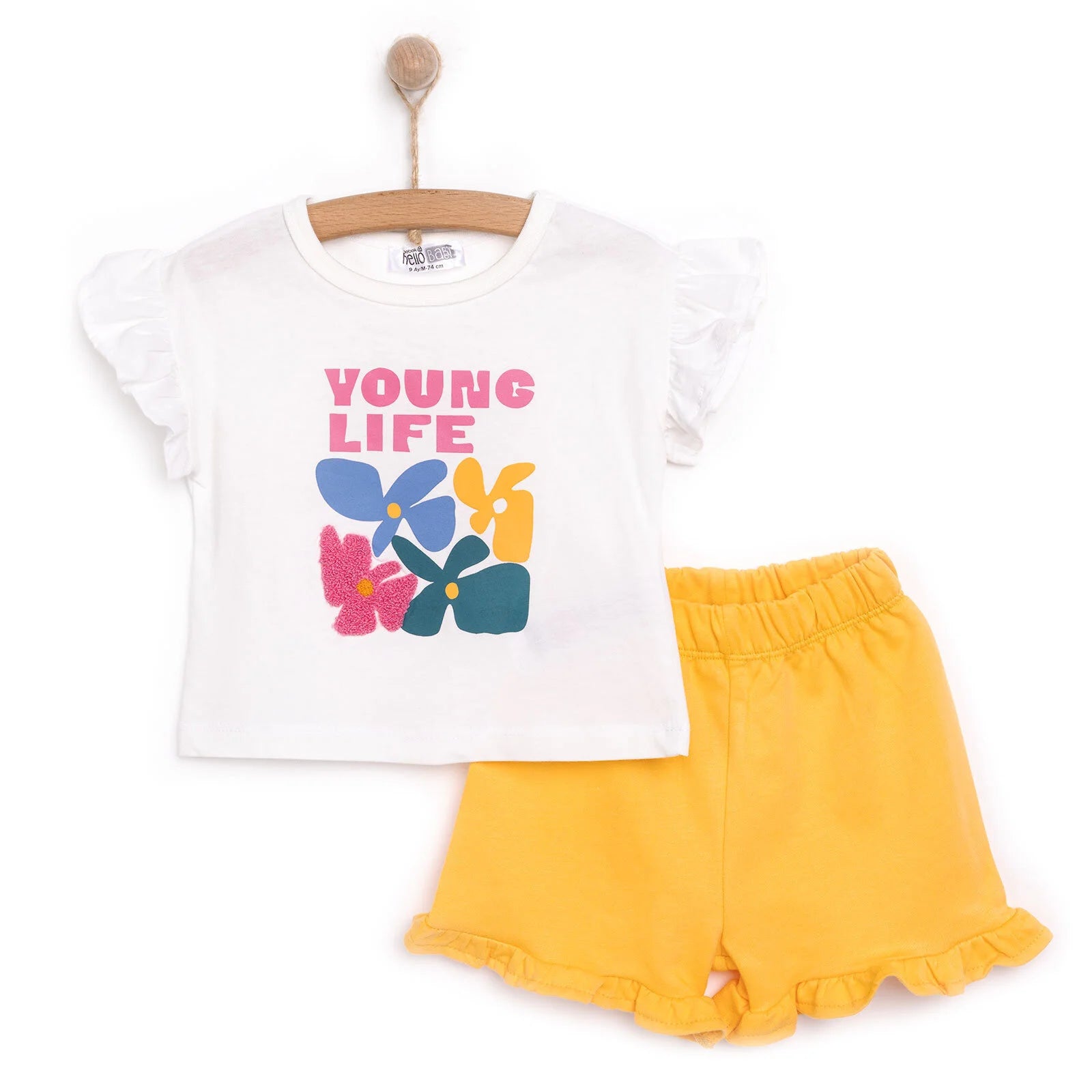 HelloBaby Motto Girl Girl Tshirt - Short - White - ebebek - Black Friday