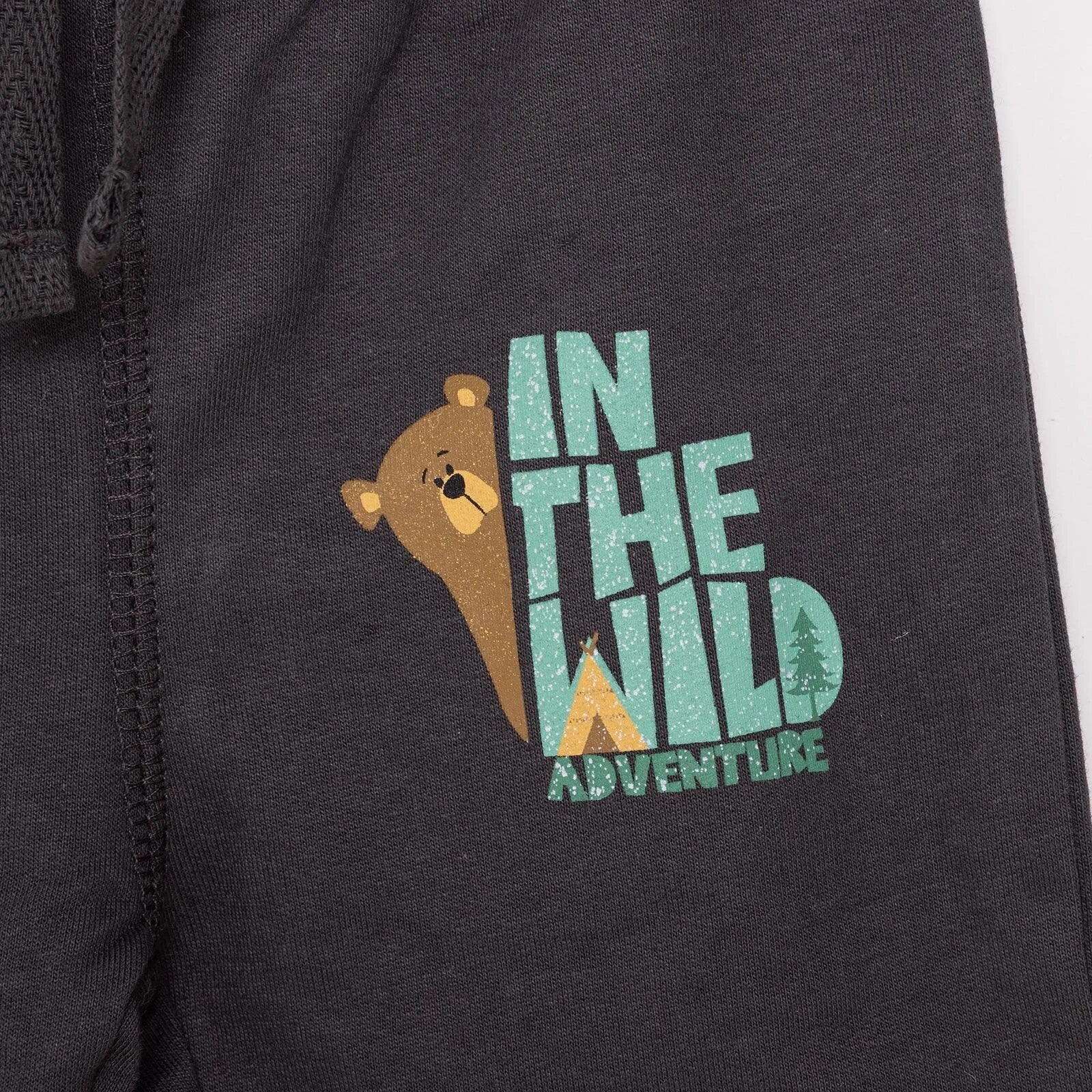 HelloBaby Basic Bear Printed Low Raised Joggers - Anthracite - ebebek - Black Friday