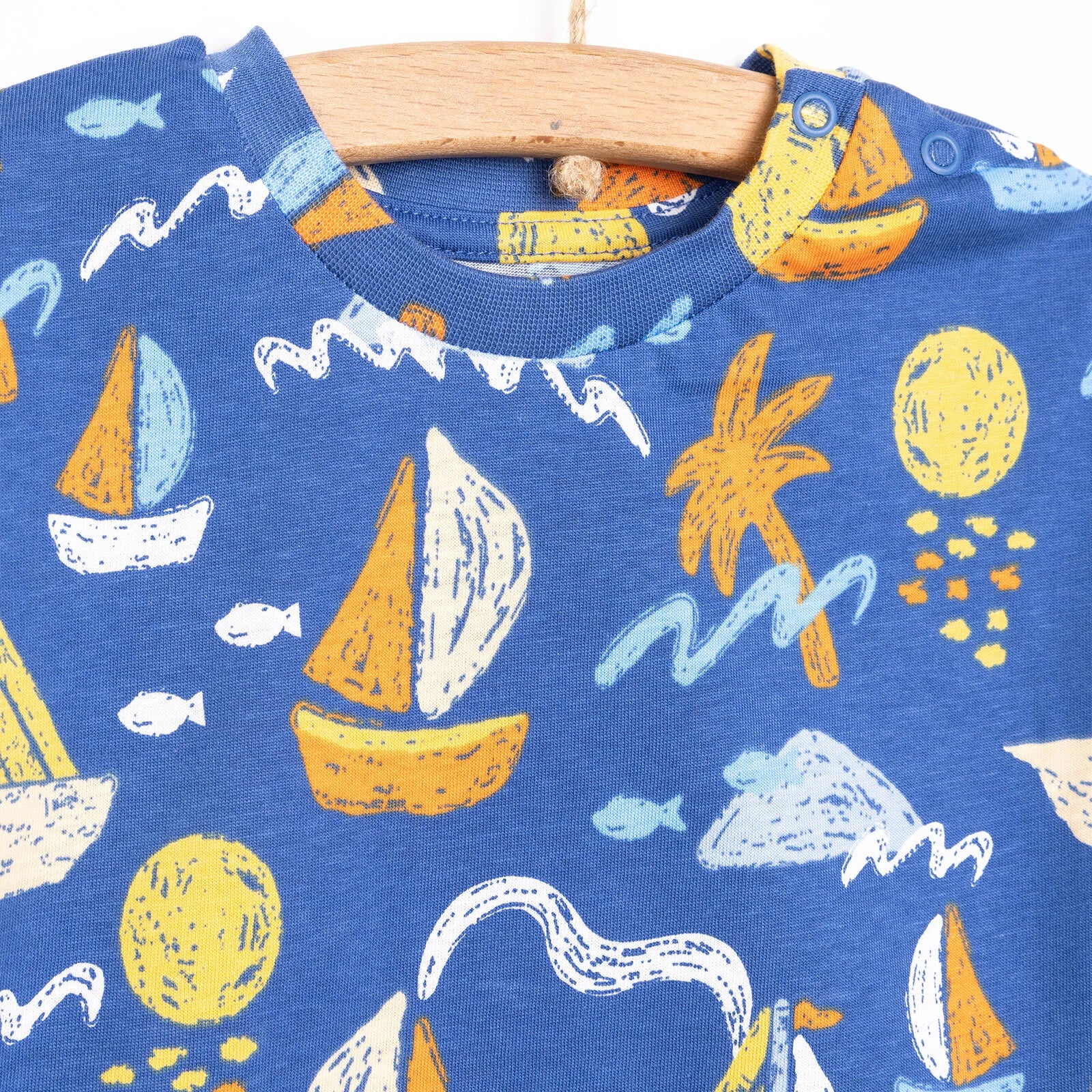 HelloBaby Little Sailor Boy Tshirt - Short - Indigo - ebebek - Black Friday