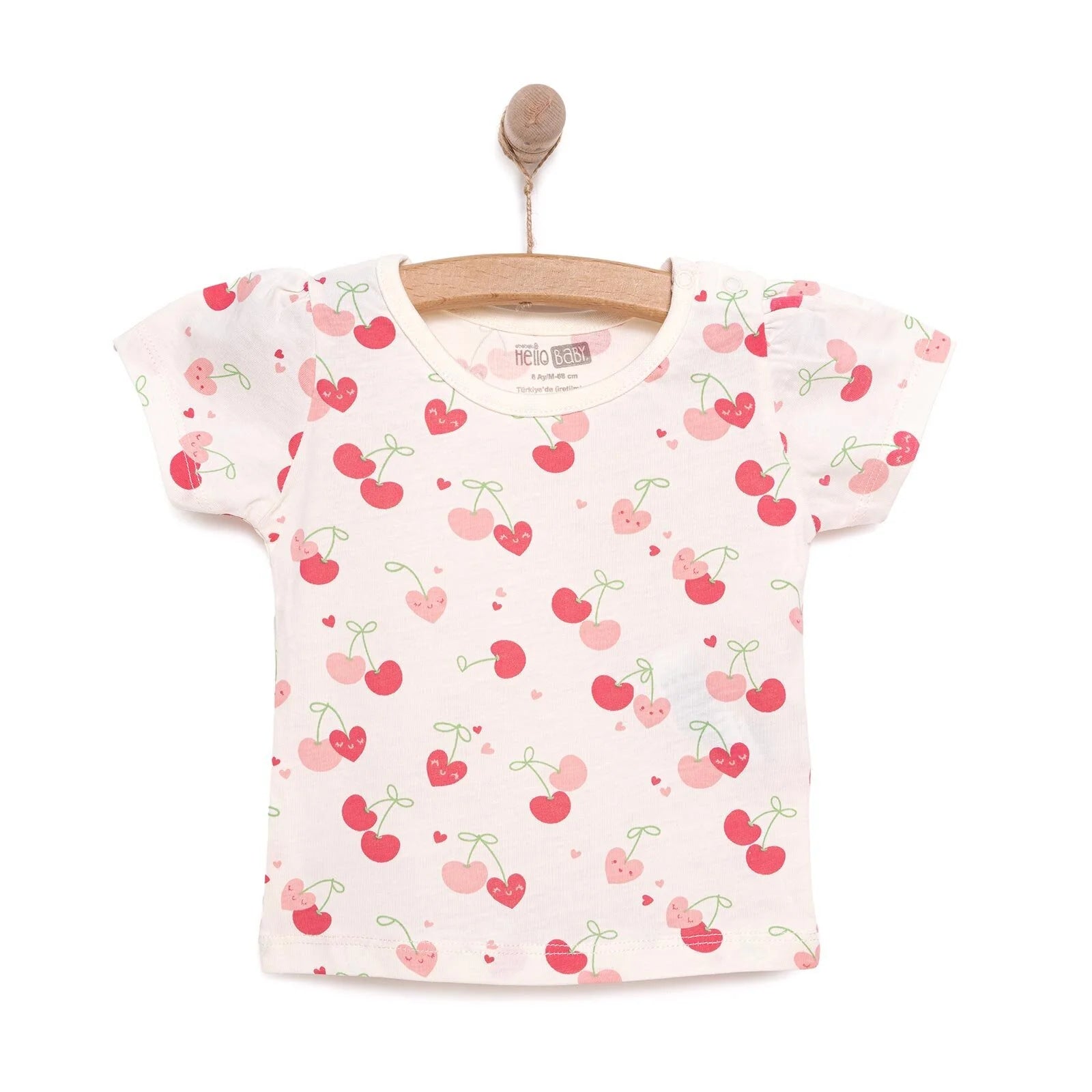 HelloBaby Basic Girl Cherries Patterned T-Shirt - Printed - ebebek - Black Friday