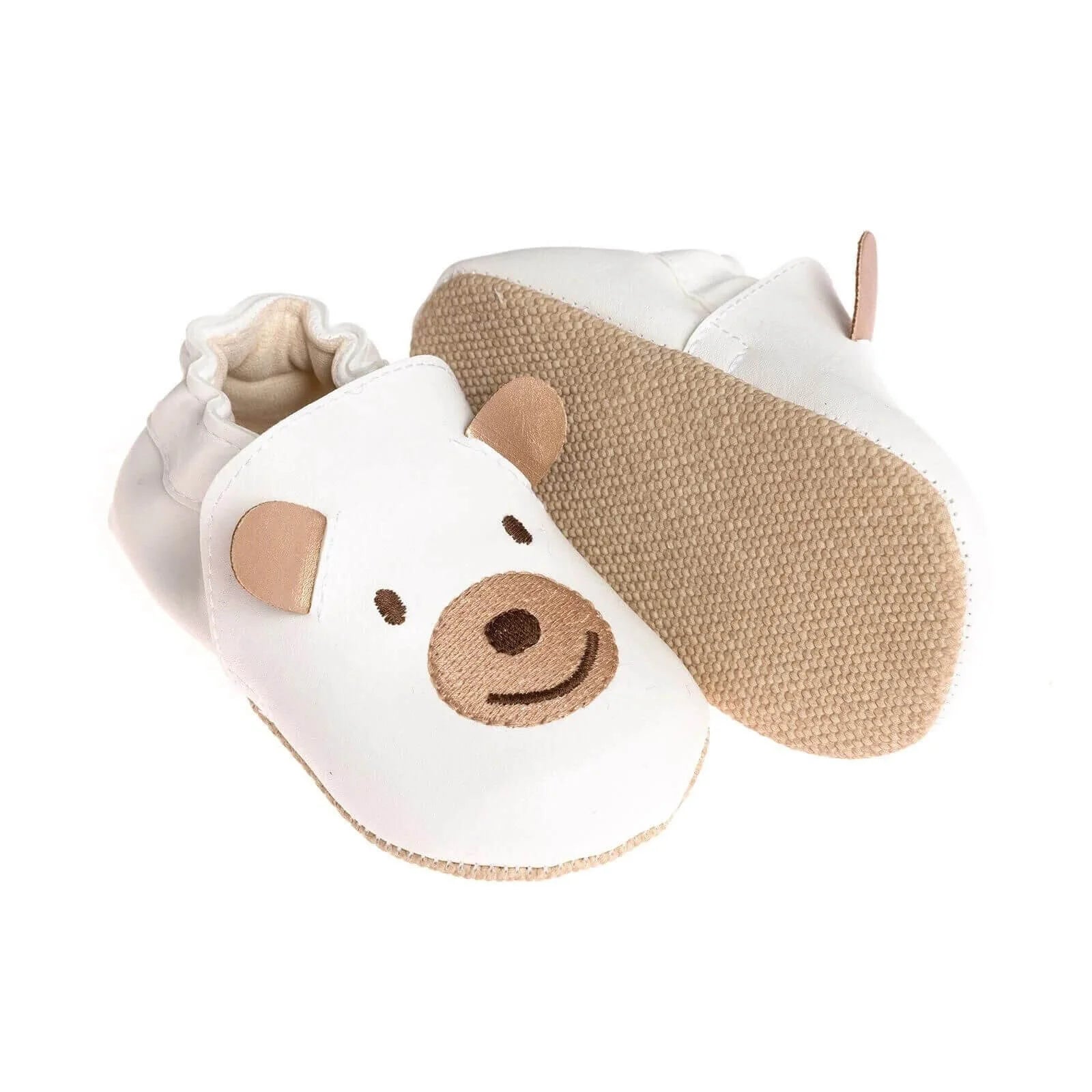 Papulin Unisex Bear Patterned Booties - White - ebebek - Black Friday