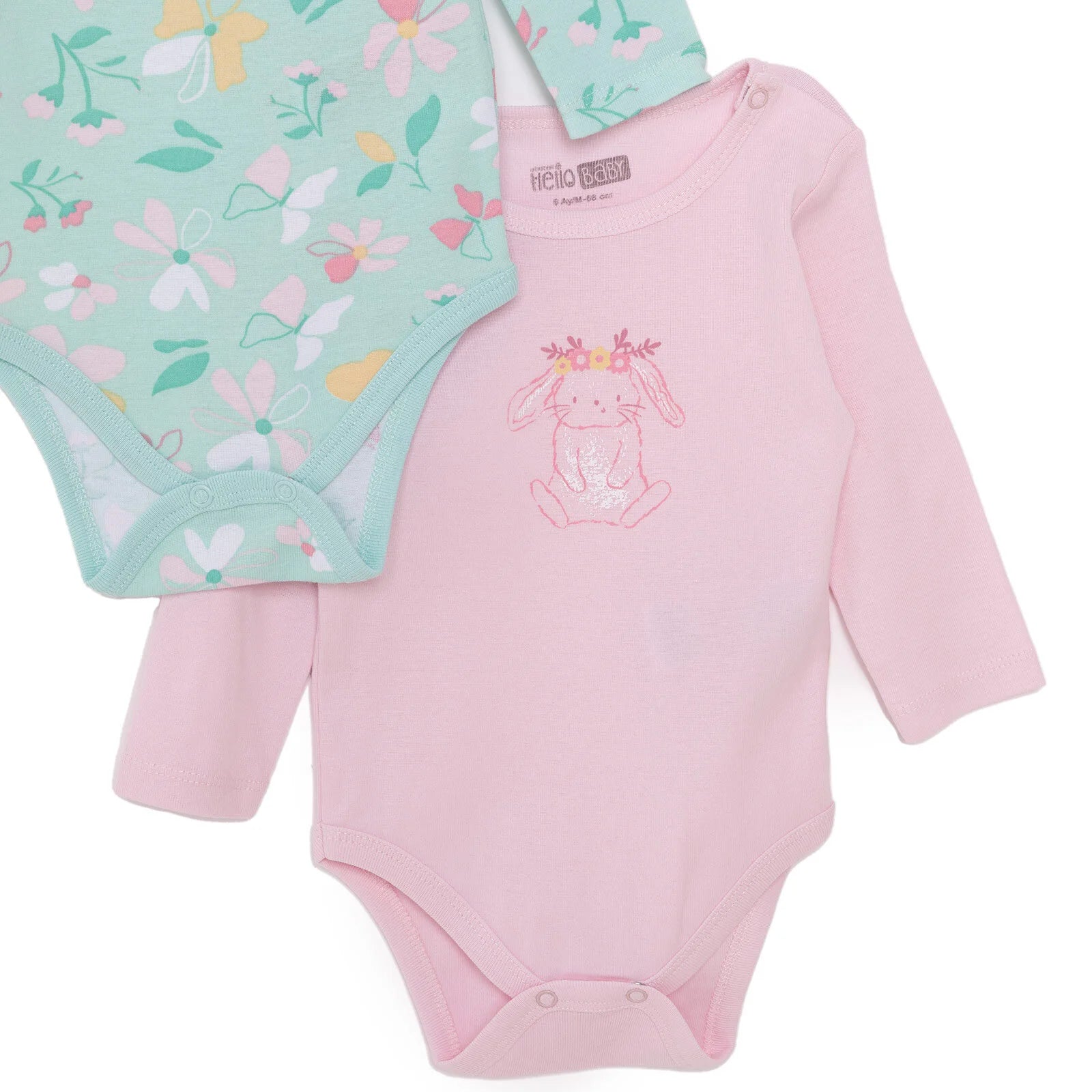 HelloBaby Girl 2 - Pack Long Sleeve Bodysuit - Light Pink - ebebek - Black Friday