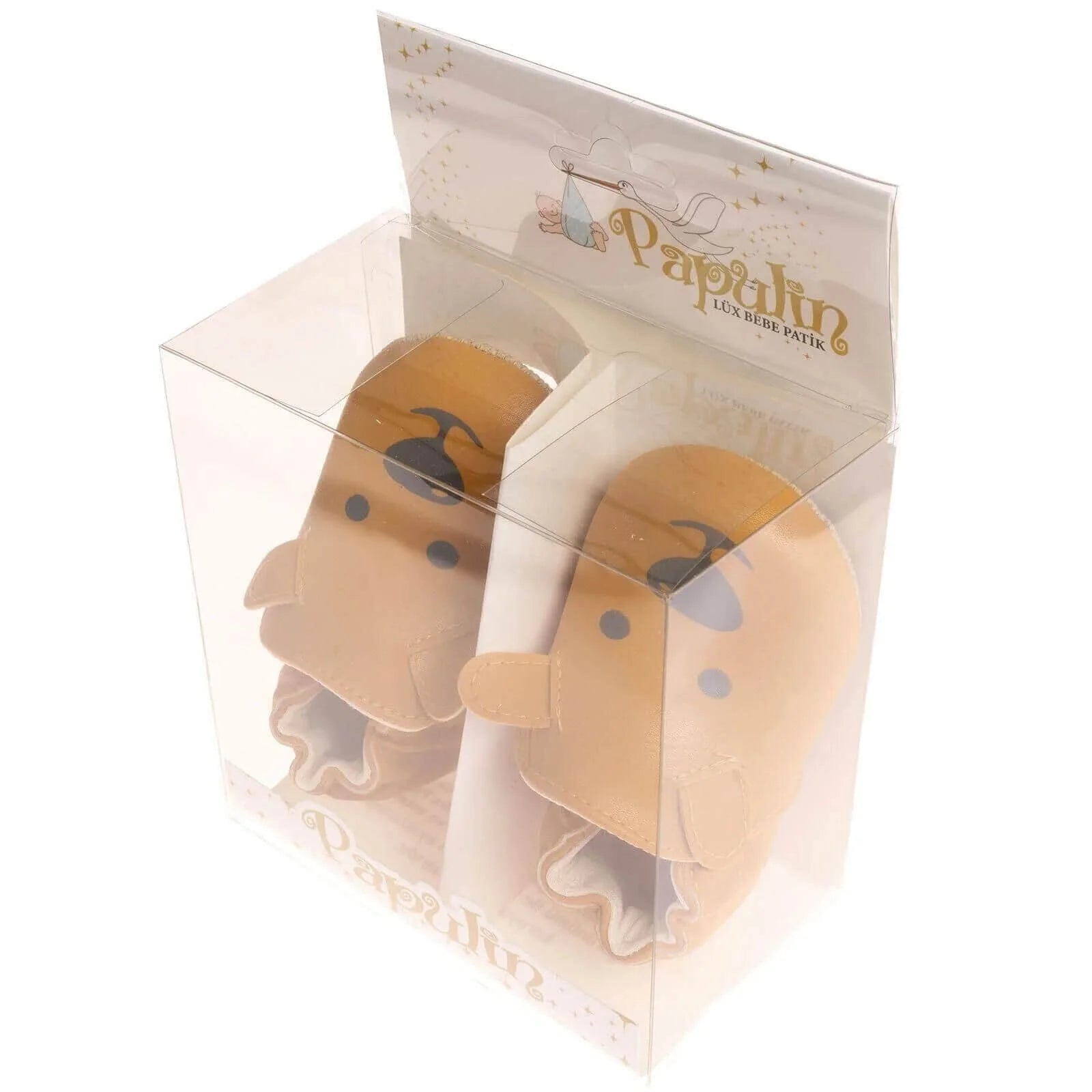 Papulin Unisex Bear Patterned Booties - Ginger - ebebek - Black Friday