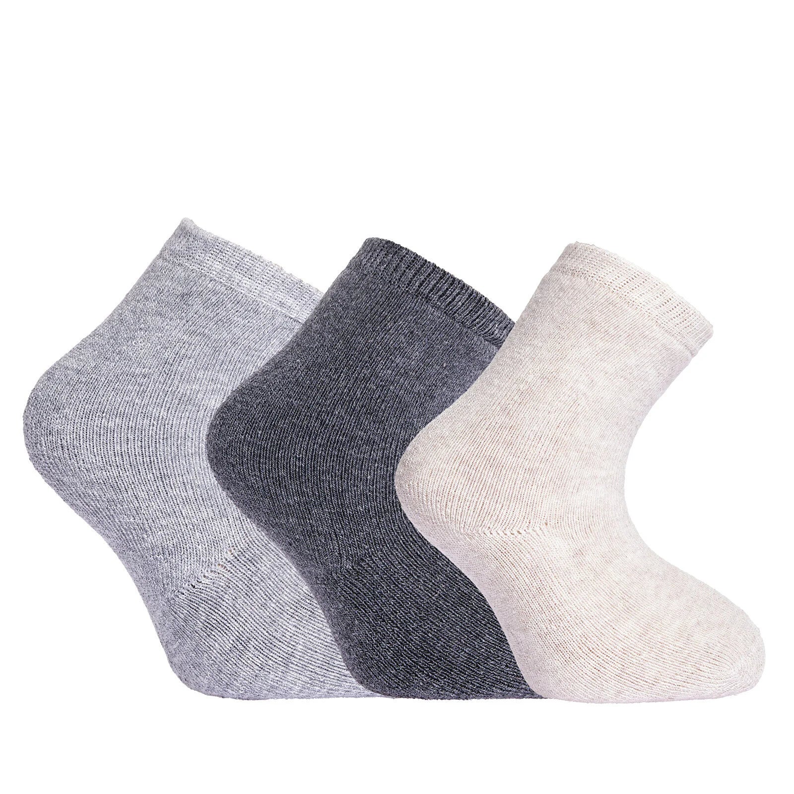 HelloBaby Baby Girl Chenille Socks 3 Pcs - Grey Melange - ebebek - Black Friday