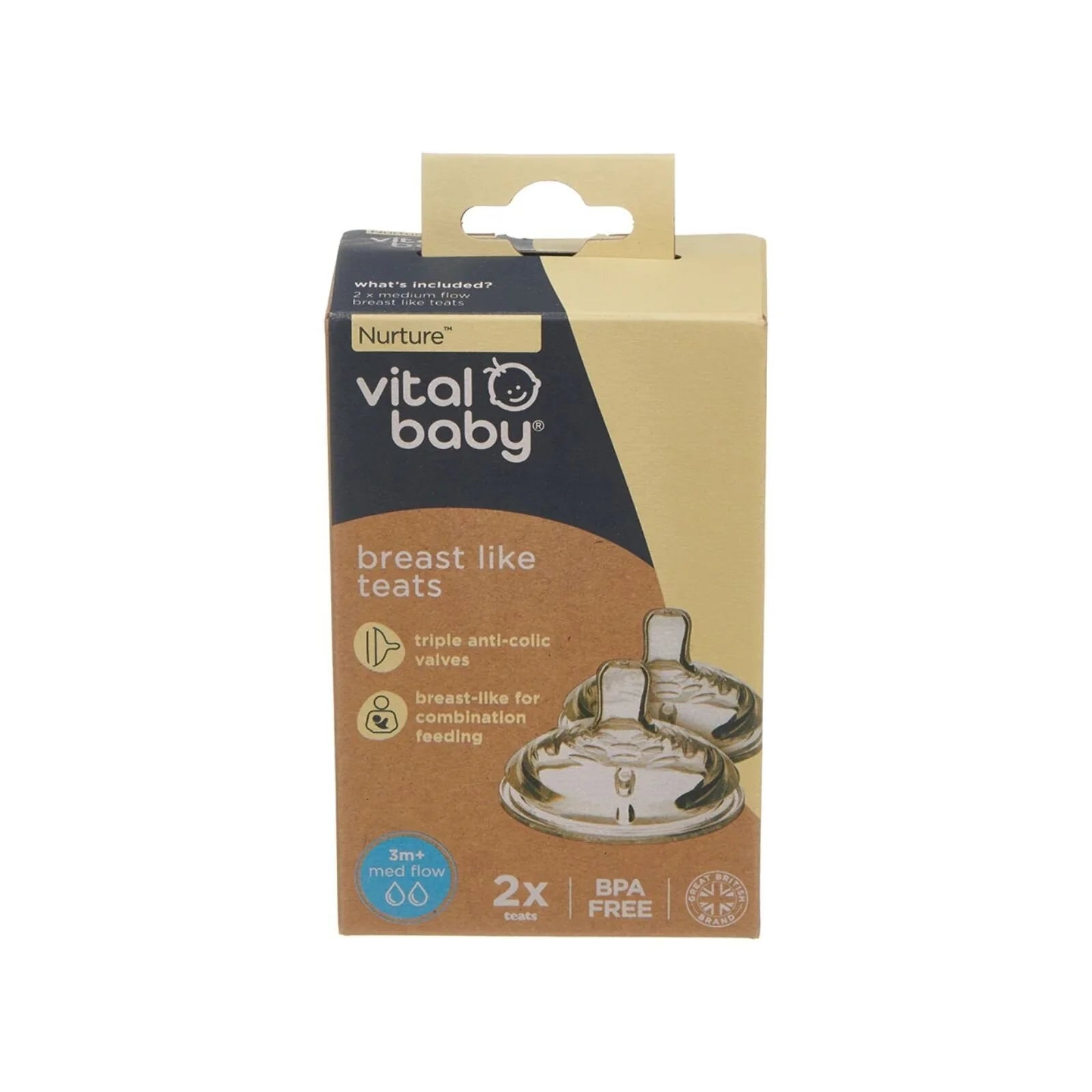 Vital Baby Nurture Breast Like Teats Medium Flow Pack of 2 - ebebek - Black Friday