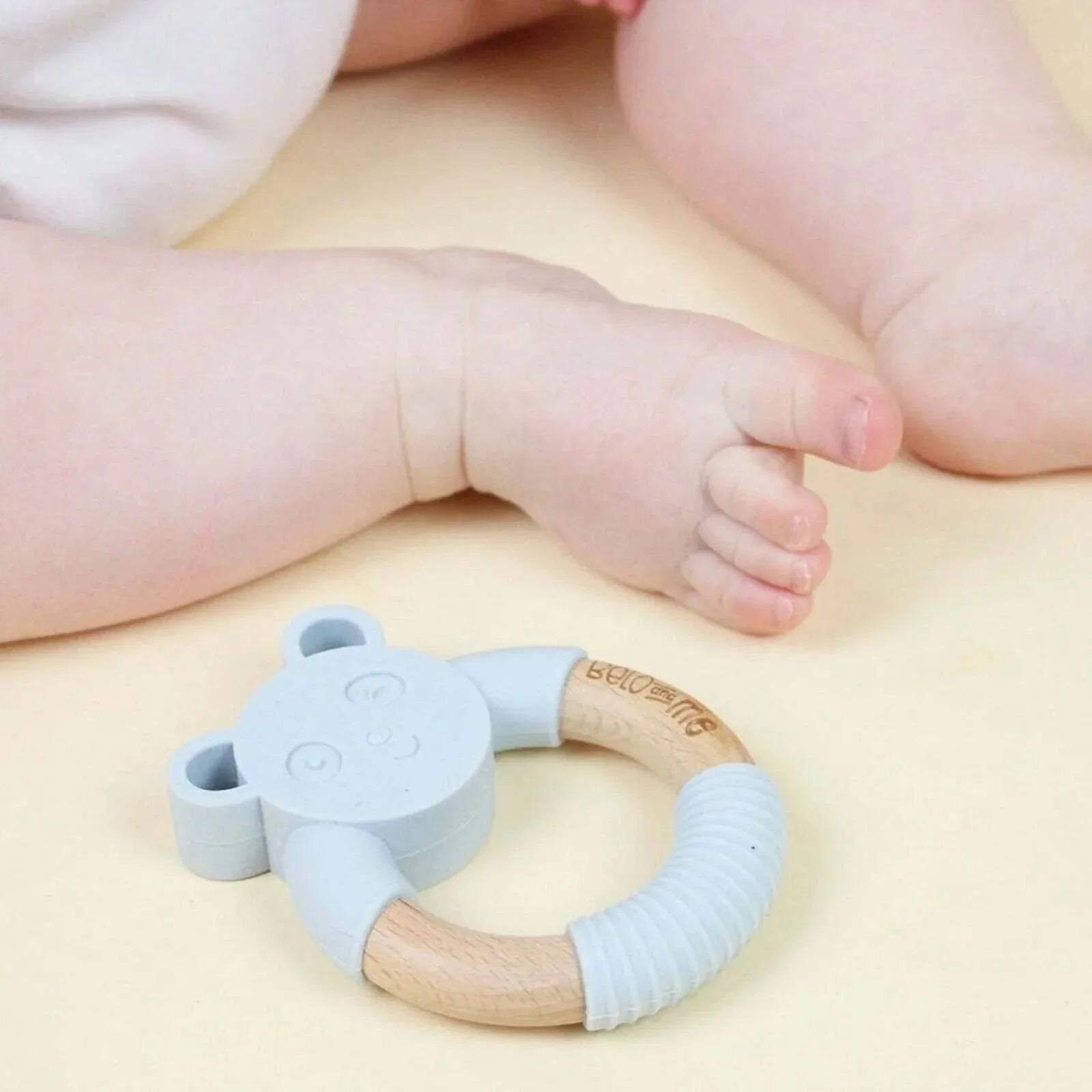 Belo&Me Penny Panda Animal Wood Teether 3+ months - Blue - ebebek - Black Friday