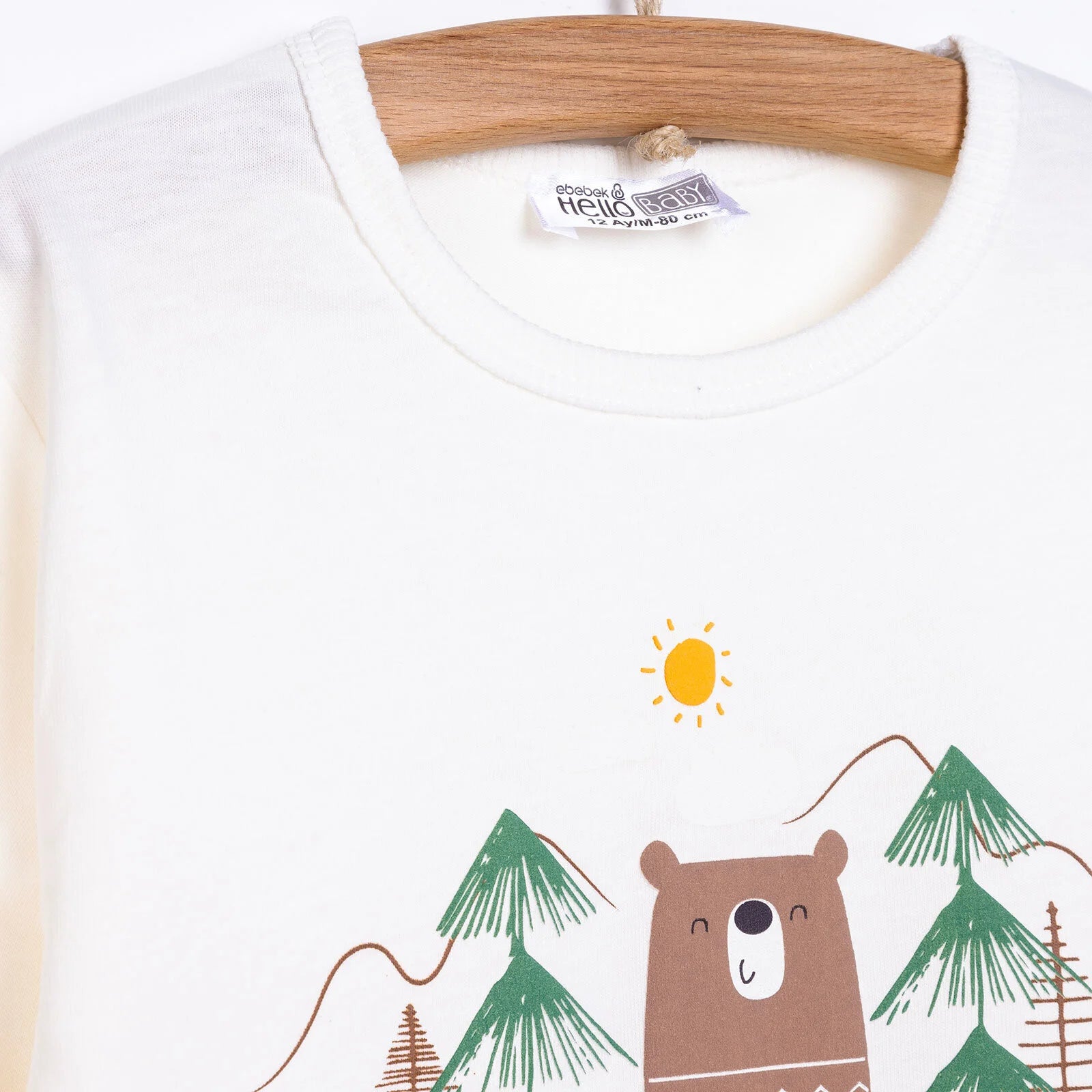 HelloBaby Forest Camp Boy Sweatshirt - Ecru - ebebek - Black Friday