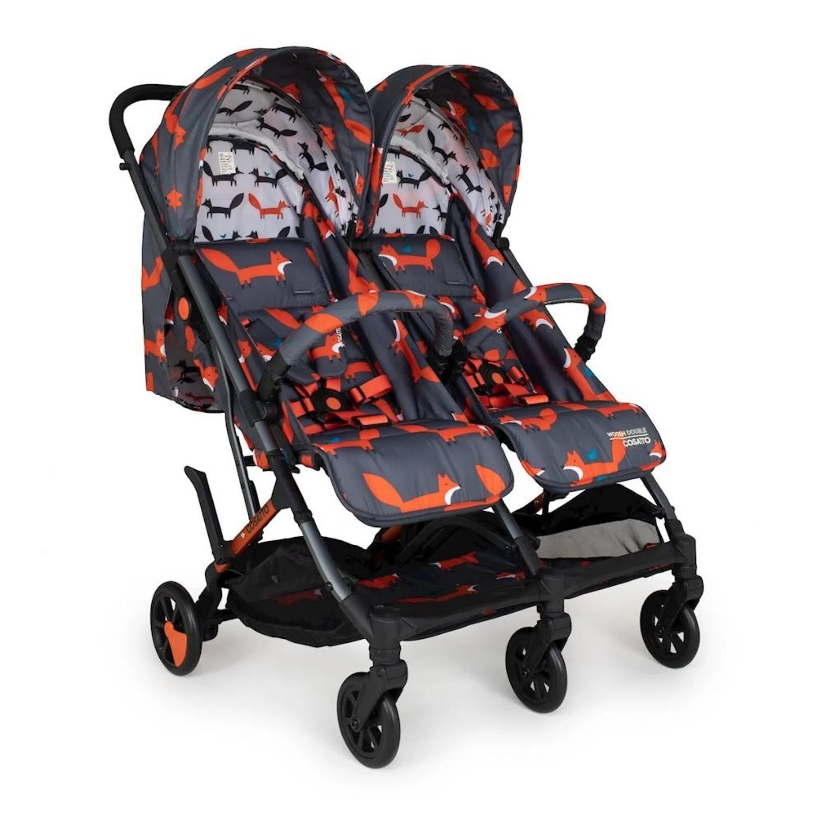 Cosatto Woosh Double Stroller - Charcoal Mister Fox - ebebek - Black Friday