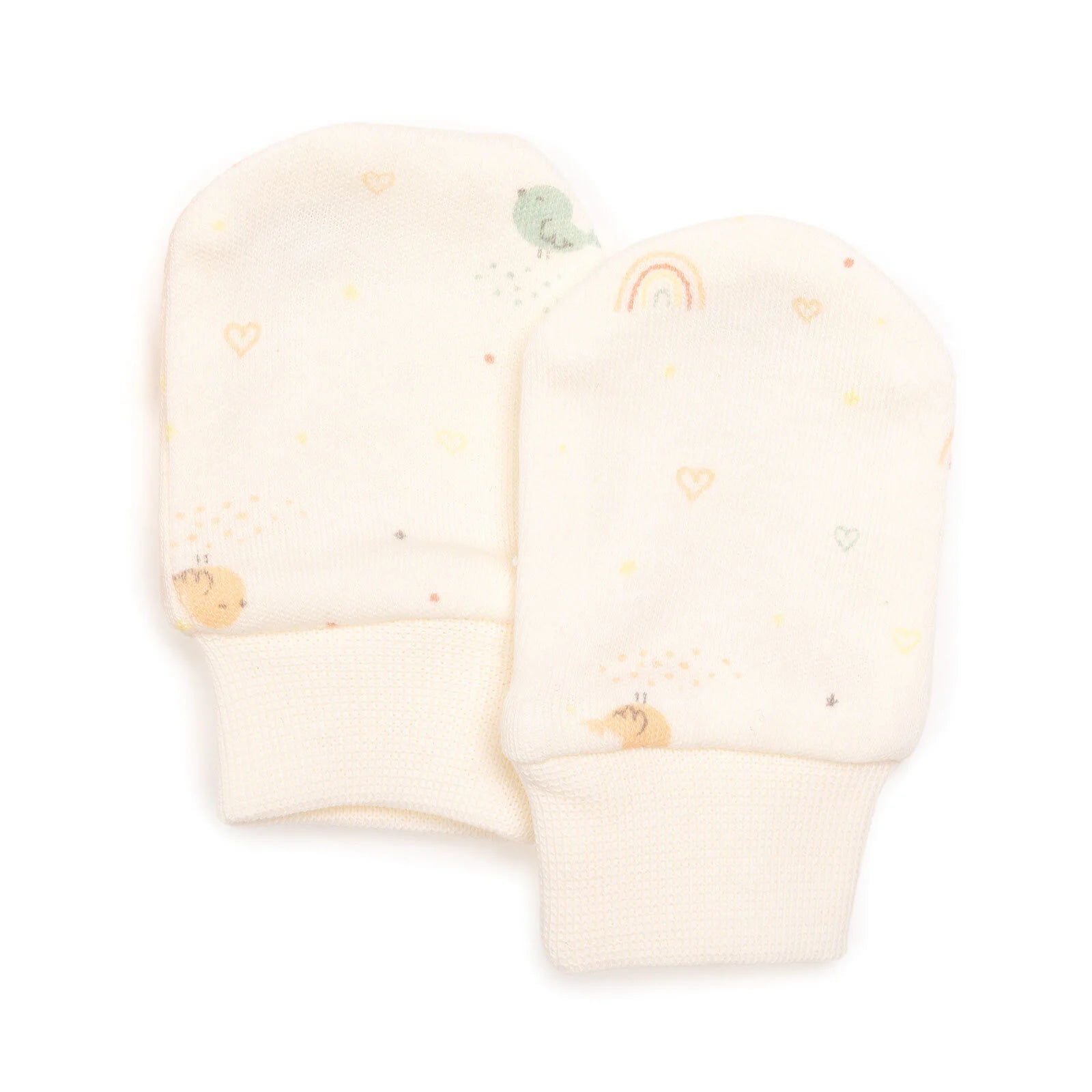 Bebetto Organic Colorful Birds Girl Mitten - Salmon - ebebek - Black Friday