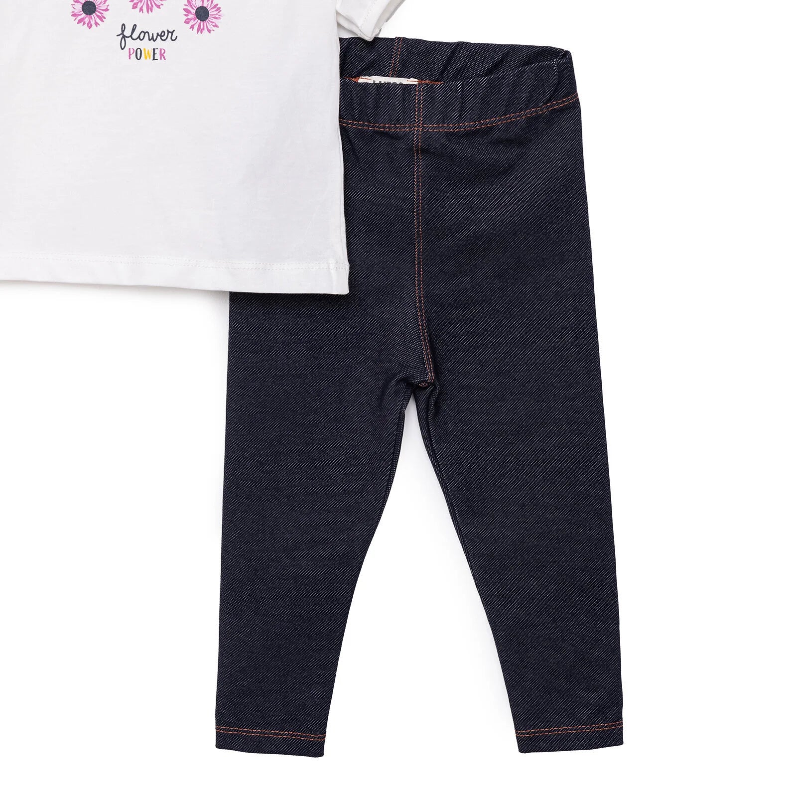 Luess Girl Flower Patterned T-shirt & Leggings - Ecru - ebebek - Black Friday