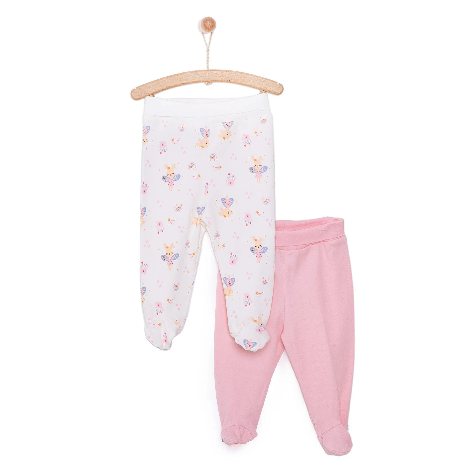 HelloBaby Newborn 2 Pcs Footed Leggings - Pink - ebebek - Black Friday