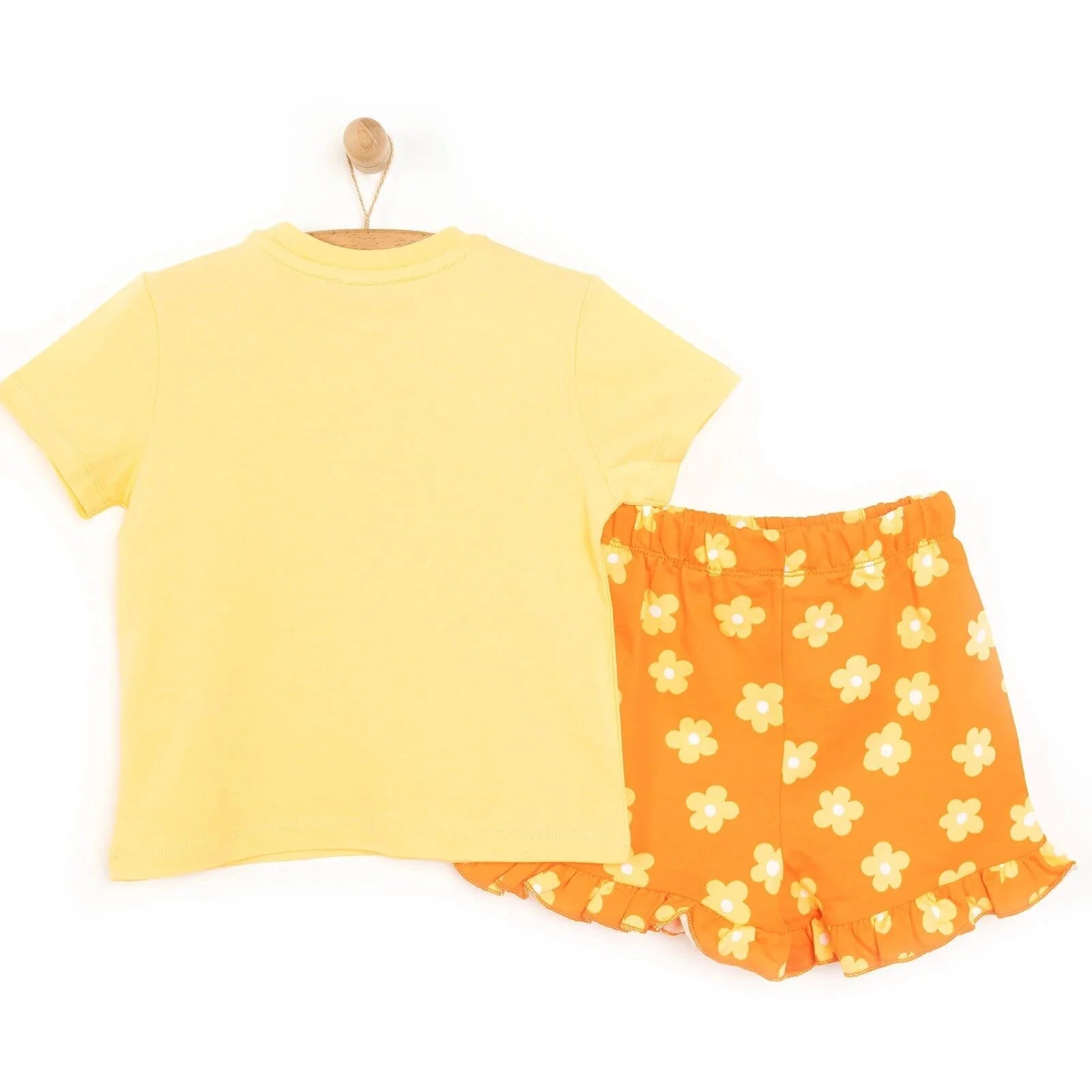 HelloBaby Baby Girl Basic Daisy Printed Tshirt - Short - Orange - ebebek - Black Friday