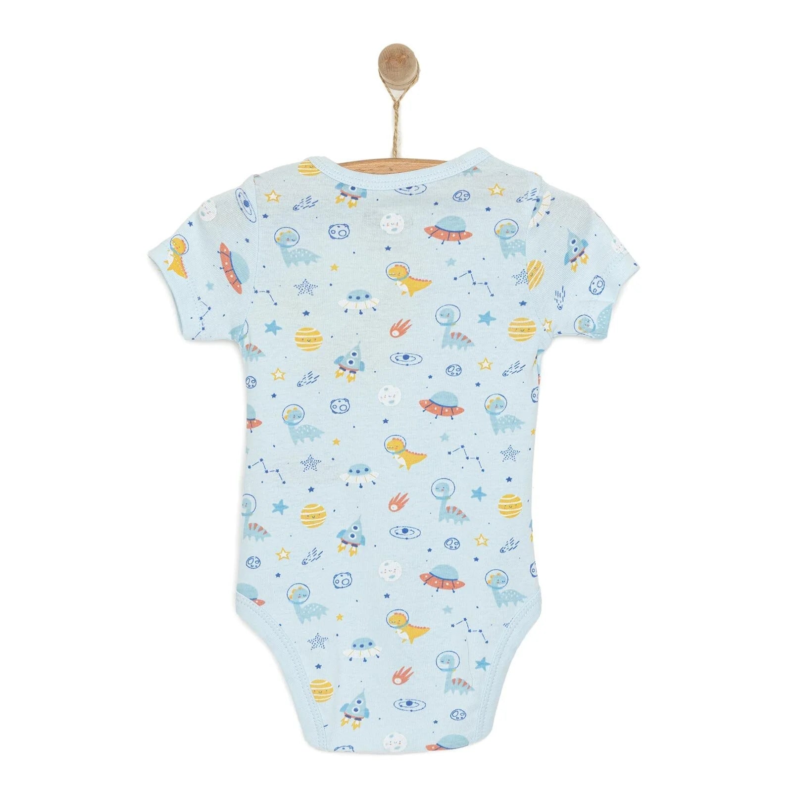 HelloBaby Galaxy Patterned Short Sleeve Bodysuit - Blue - ebebek - Black Friday