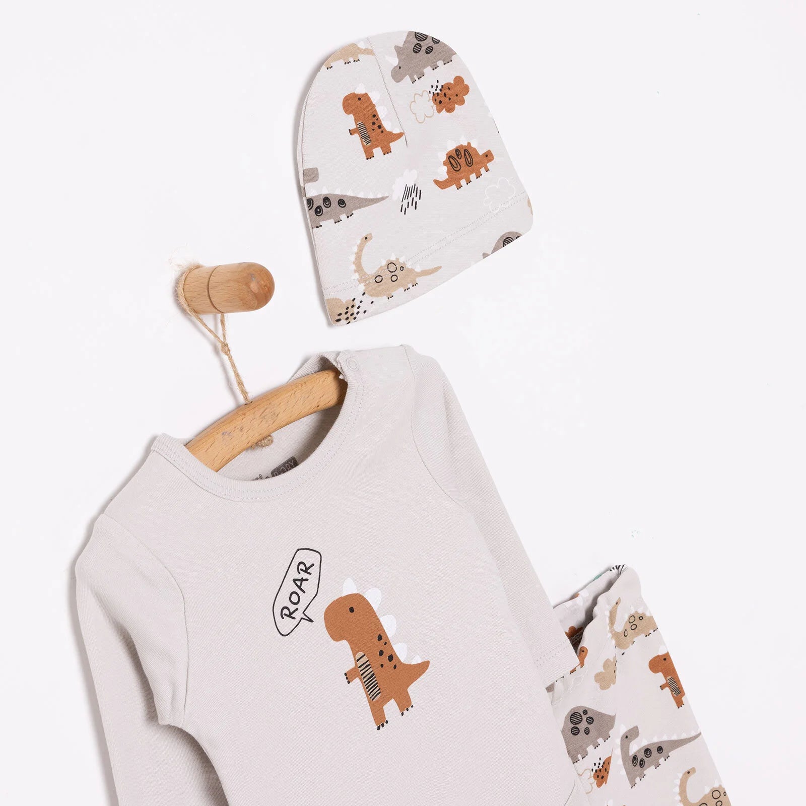 HelloBaby Boy Body - Footed Bottom - Hat - Grey - ebebek - Black Friday