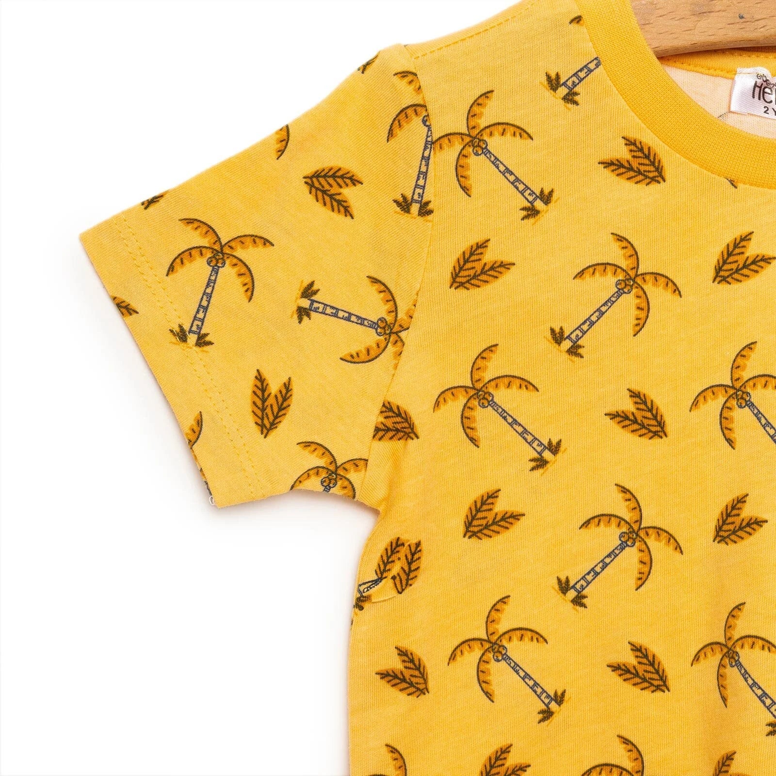 HelloBaby Basic Boy Palm Patterned Tshirt - Indigo - ebebek - Black Friday