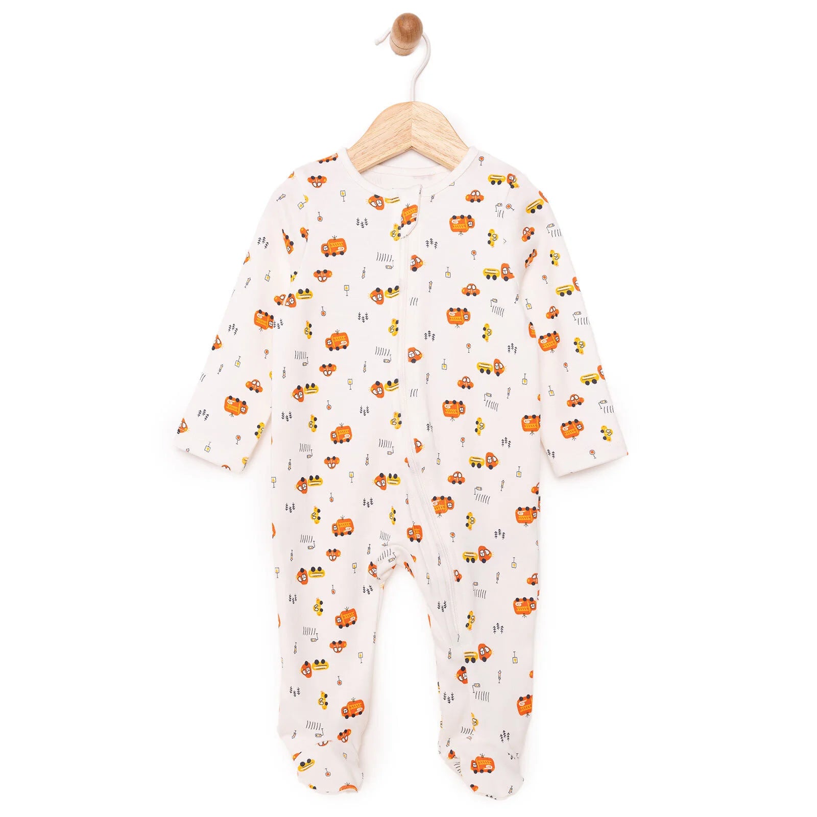 HelloBaby Newborn Baby Boy Footed Jumpsuit - Ecru - ebebek - Black Friday