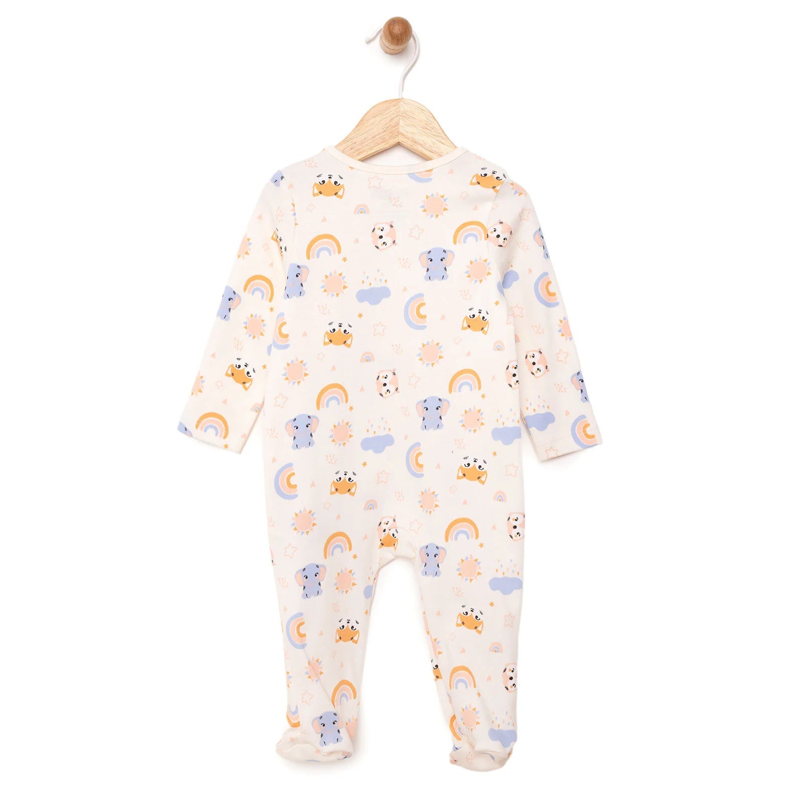 HelloBaby Newborn Girl Footed Jumpsuit - Beige - HelloBaby - ebebek