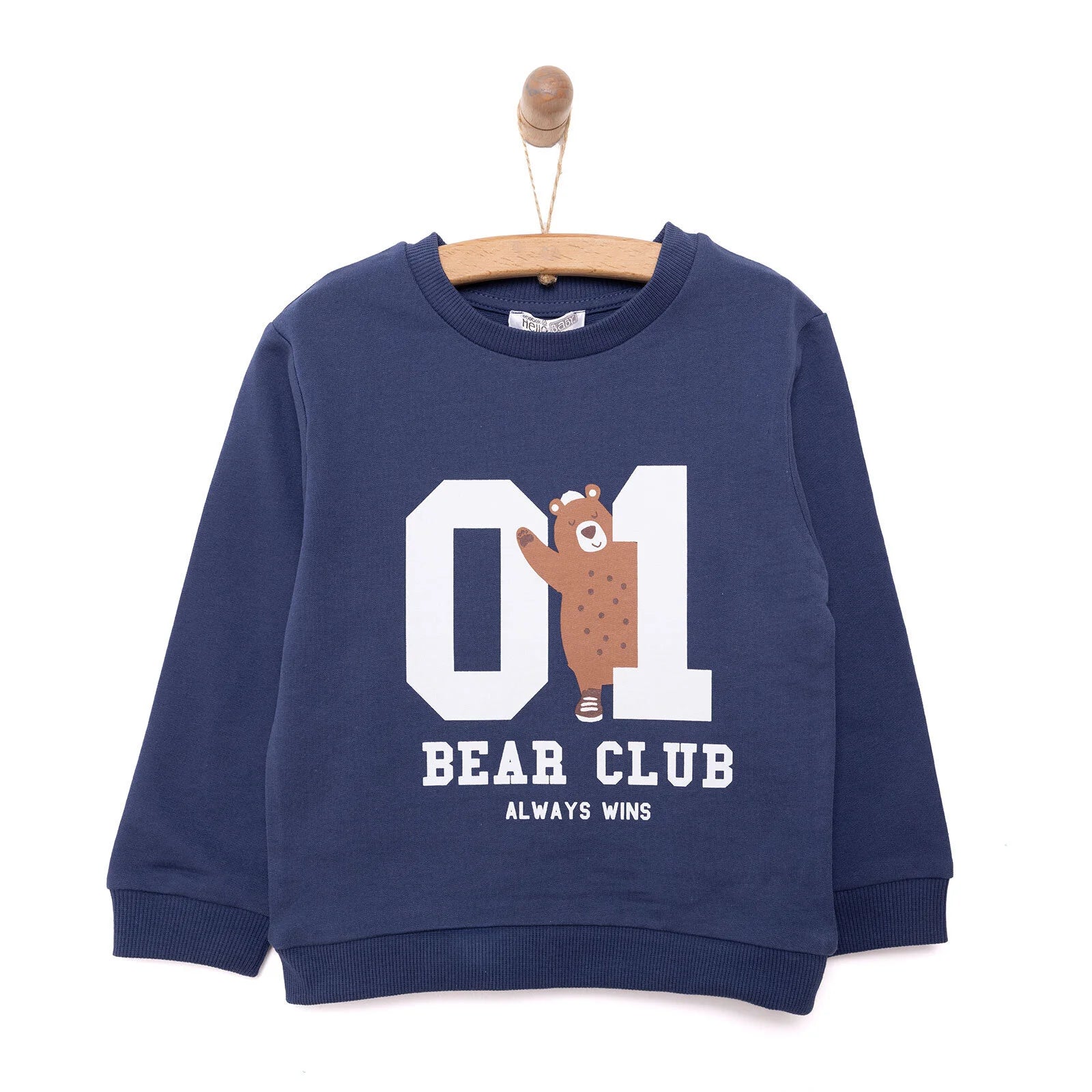 HelloBaby Basic Low Raised Lion Printed Sweatshirt - Navy Blue - ebebek - Black Friday