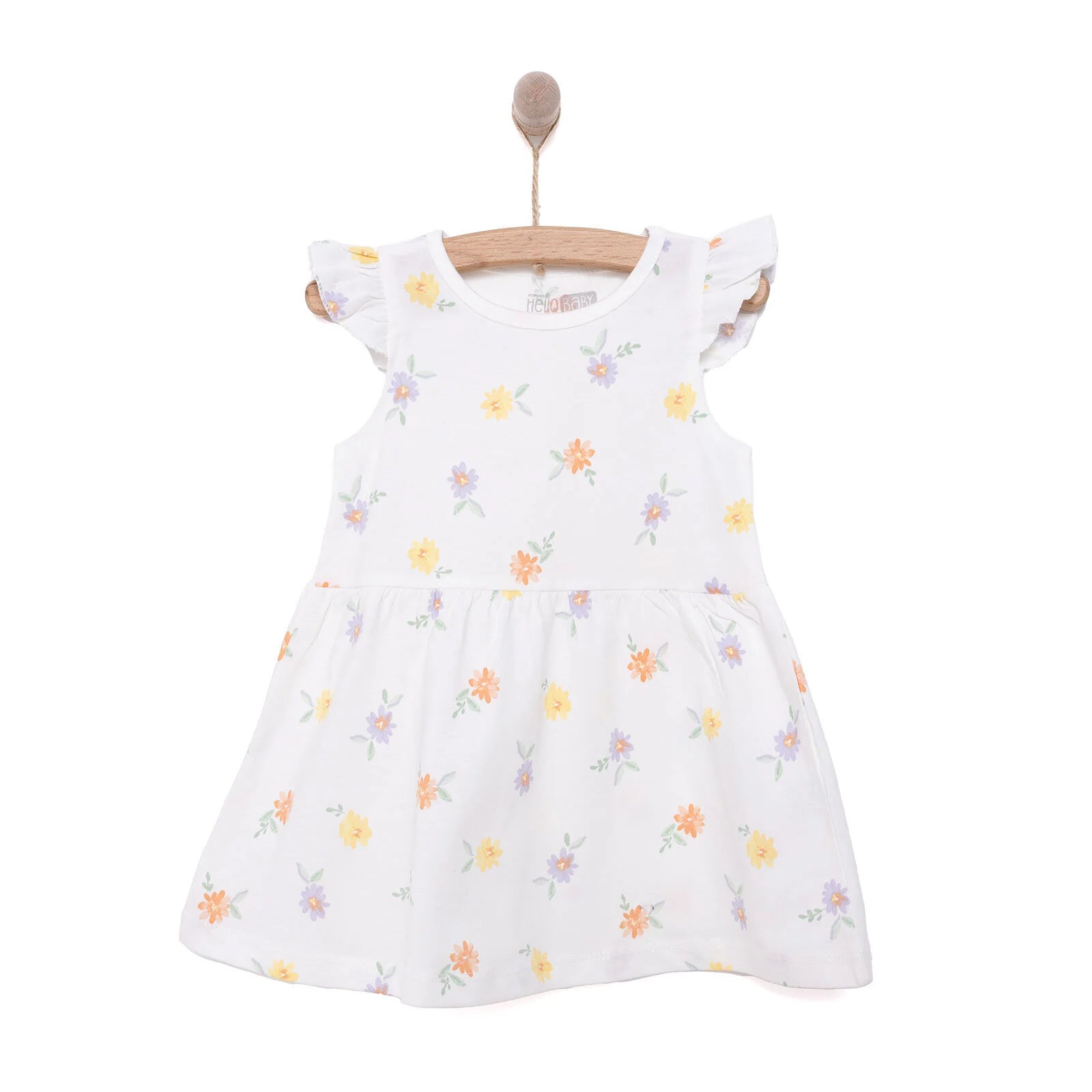 HelloBaby Basic Girl Flower Printed Dres - Ecru - ebebek - Black Friday