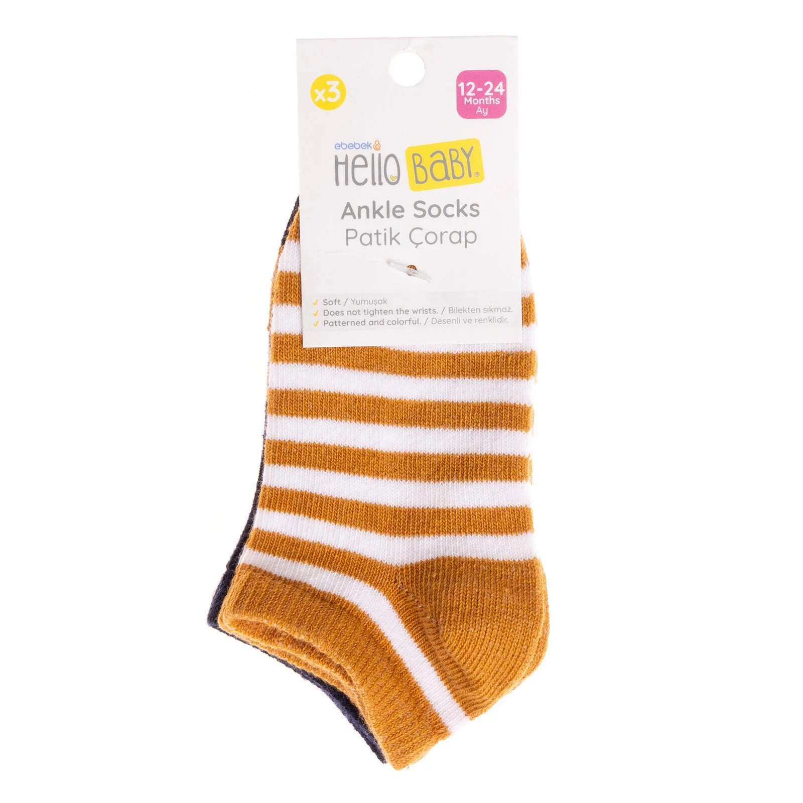 HelloBaby Baby Boy Pack of 3 Socks - Orange - ebebek - Black Friday
