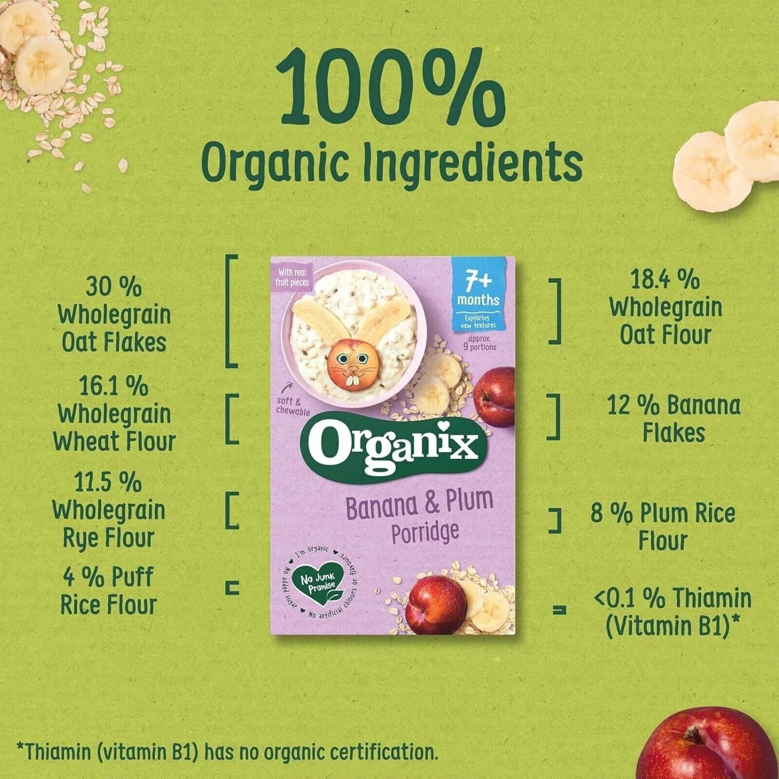 Organix Banana & Plum Porridge 7+ months 200g - ebebek - Black Friday